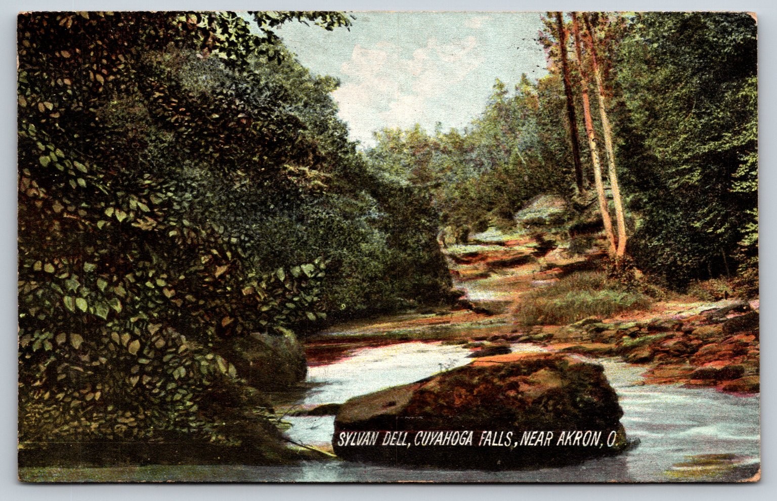 Sylvan Dell Cuyahoga Falls Akron Ohio Postcard 1907 Rotograph