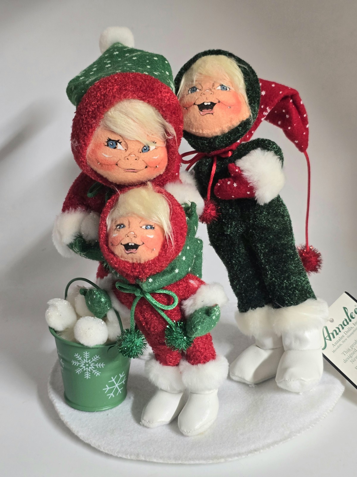 Annalee 2007 Snowball Fun Kids Hand Made Dolls RARE NWT 