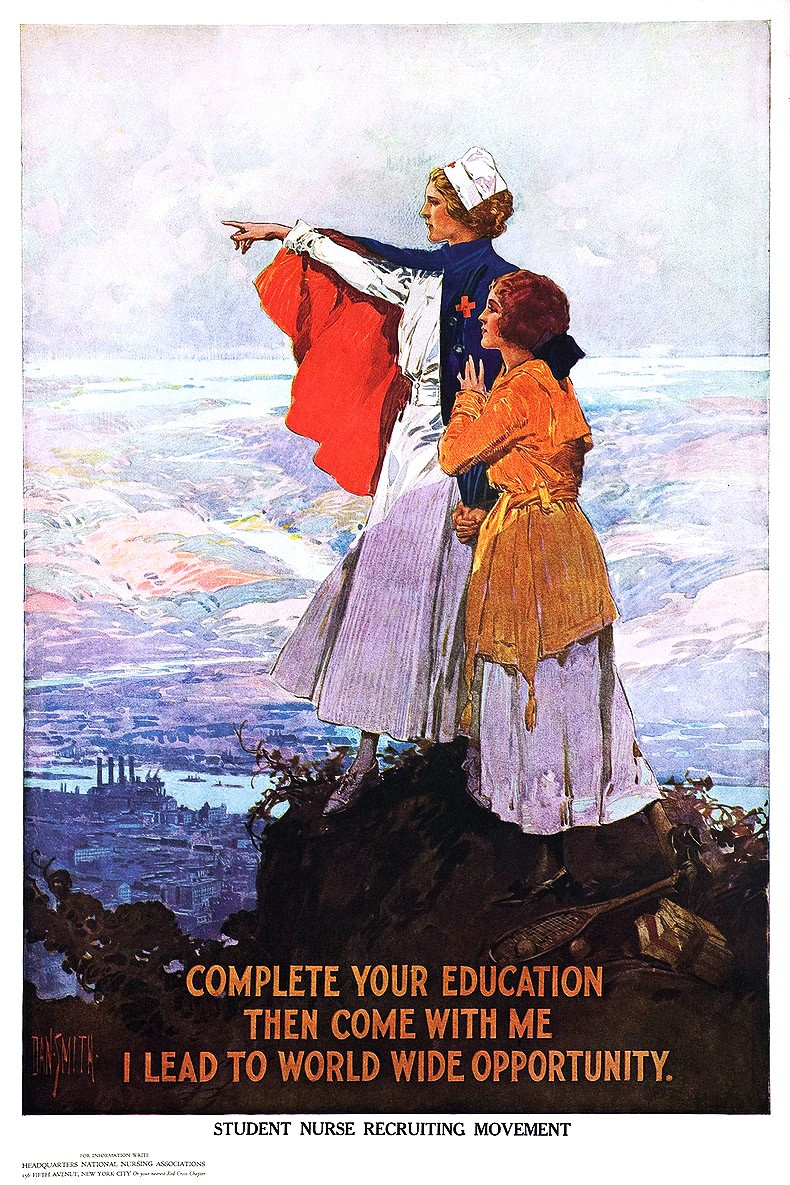 Vintage Student Nurse Recruiting Movement Poster c1910s - RARE Reprint