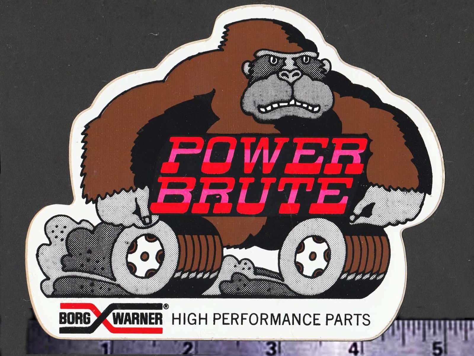 BORG WARNER Power Brute - Original Vintage 1960's 70's Racing Decal/Sticker BORG WARNER Power Brute - Original Vintage 1960's 70's Racing Decal/Sticker
