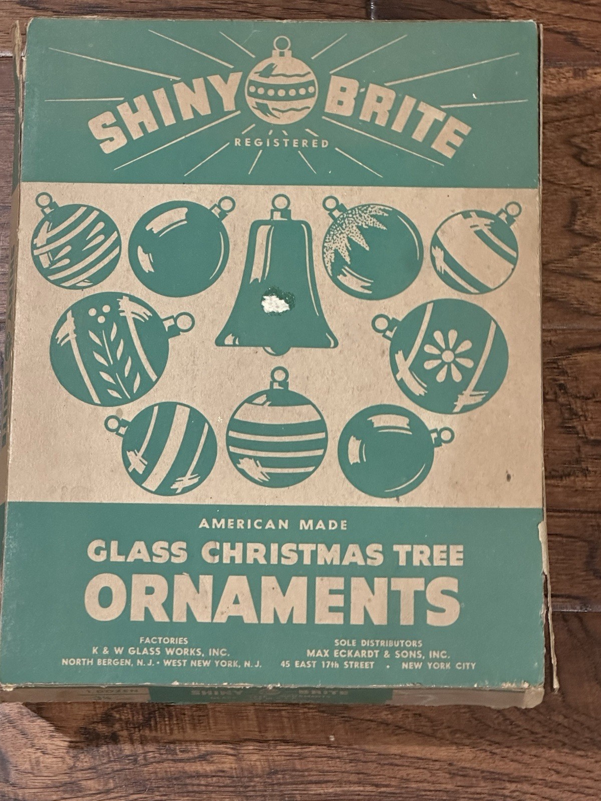 Vintage Shiny Brite Empty Christmas Ornament Box 