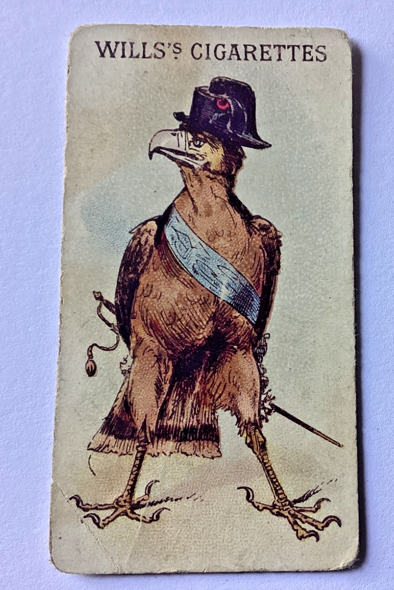 will\'s cigarette tobacco card animals in FANCY COSTUMES 1896   - EAGLE - (RARE )