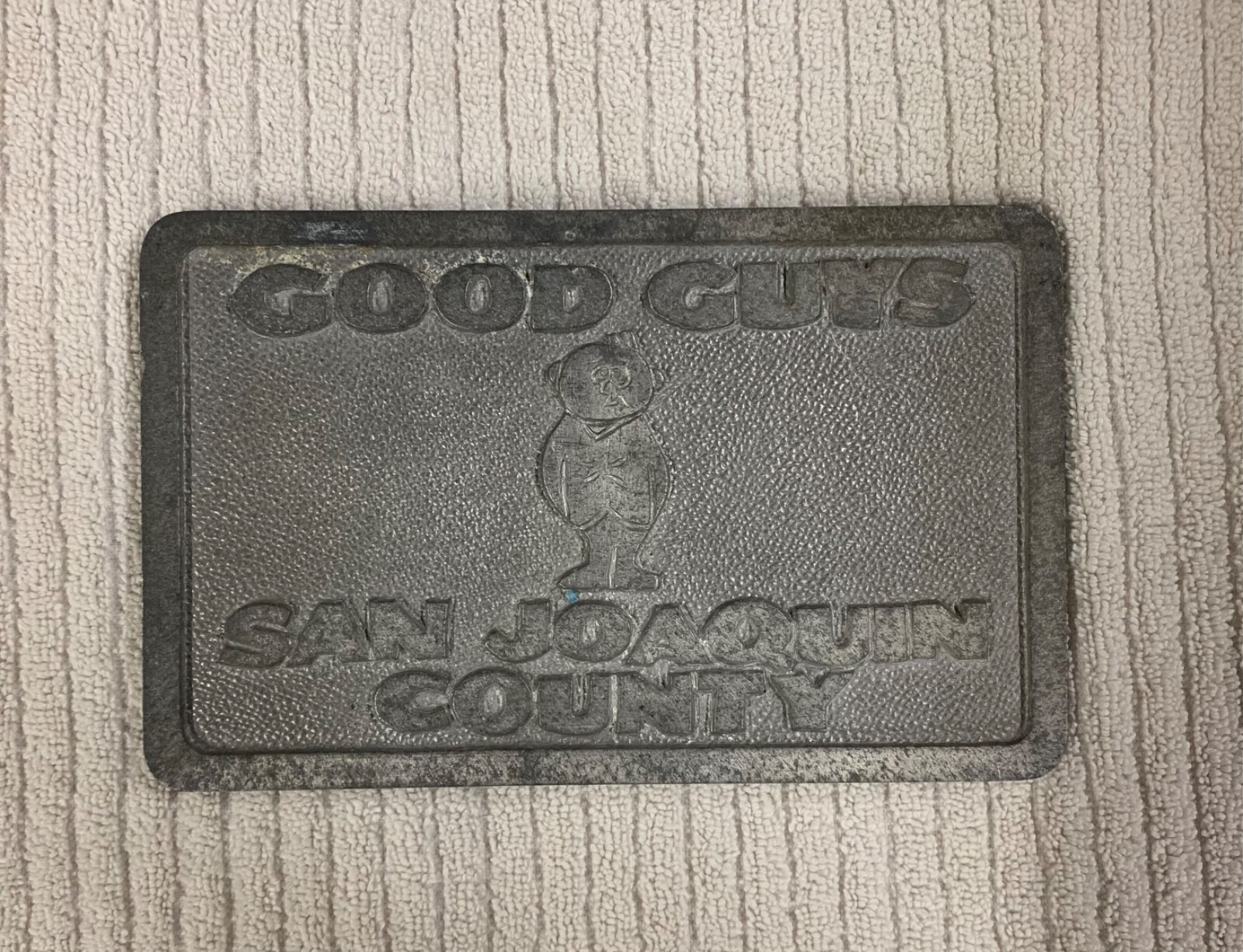 Vintage GOOD GUYS - SAN JOAQUIN - Koehler made sample plaque - Car Club Plaque