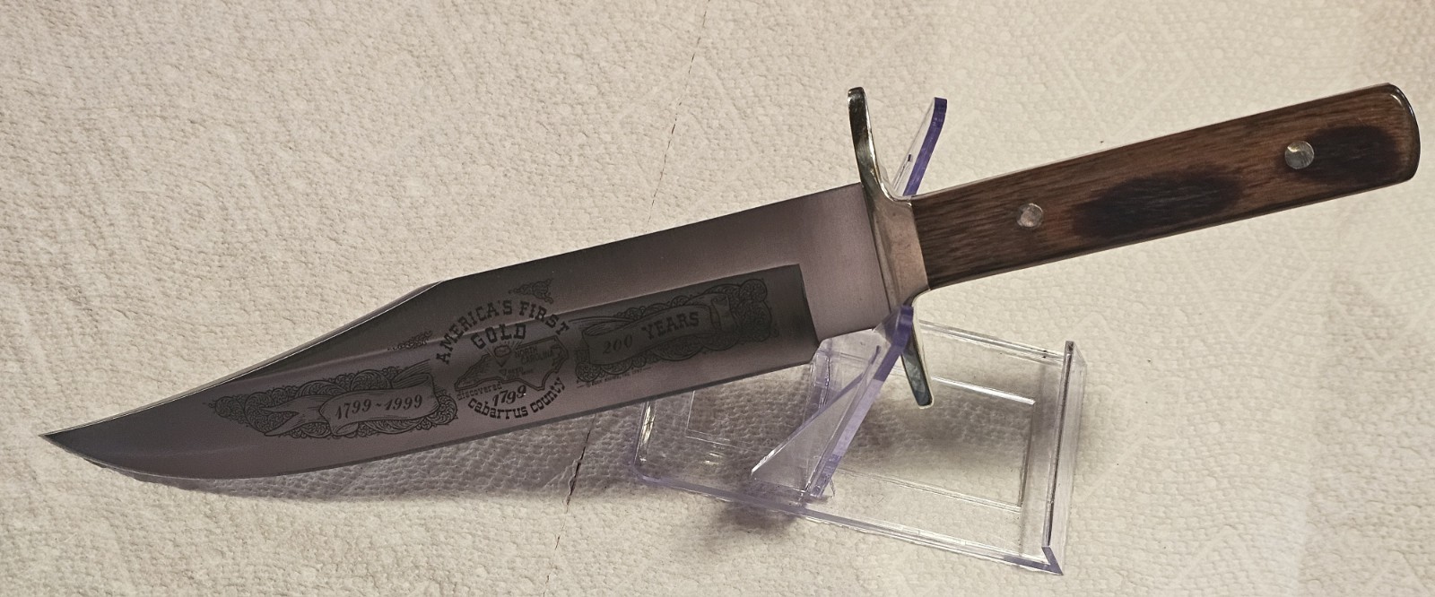 Rare BUCK CUSTOM BOWIE 916ES - CABARRUS GOLD  200 YEARS.  1 OF ONLY 100 MADE.