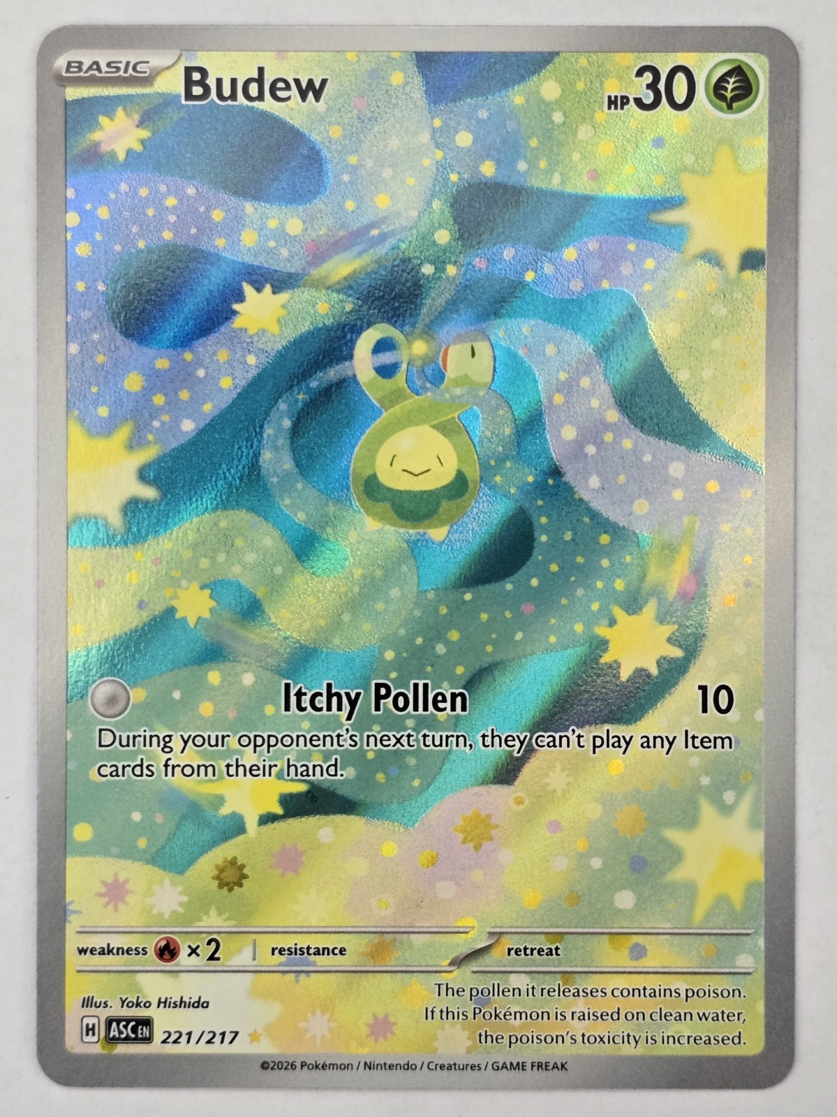 Pokemon TCG Budew 221/217 Illustration Rare Ascended Heroes 