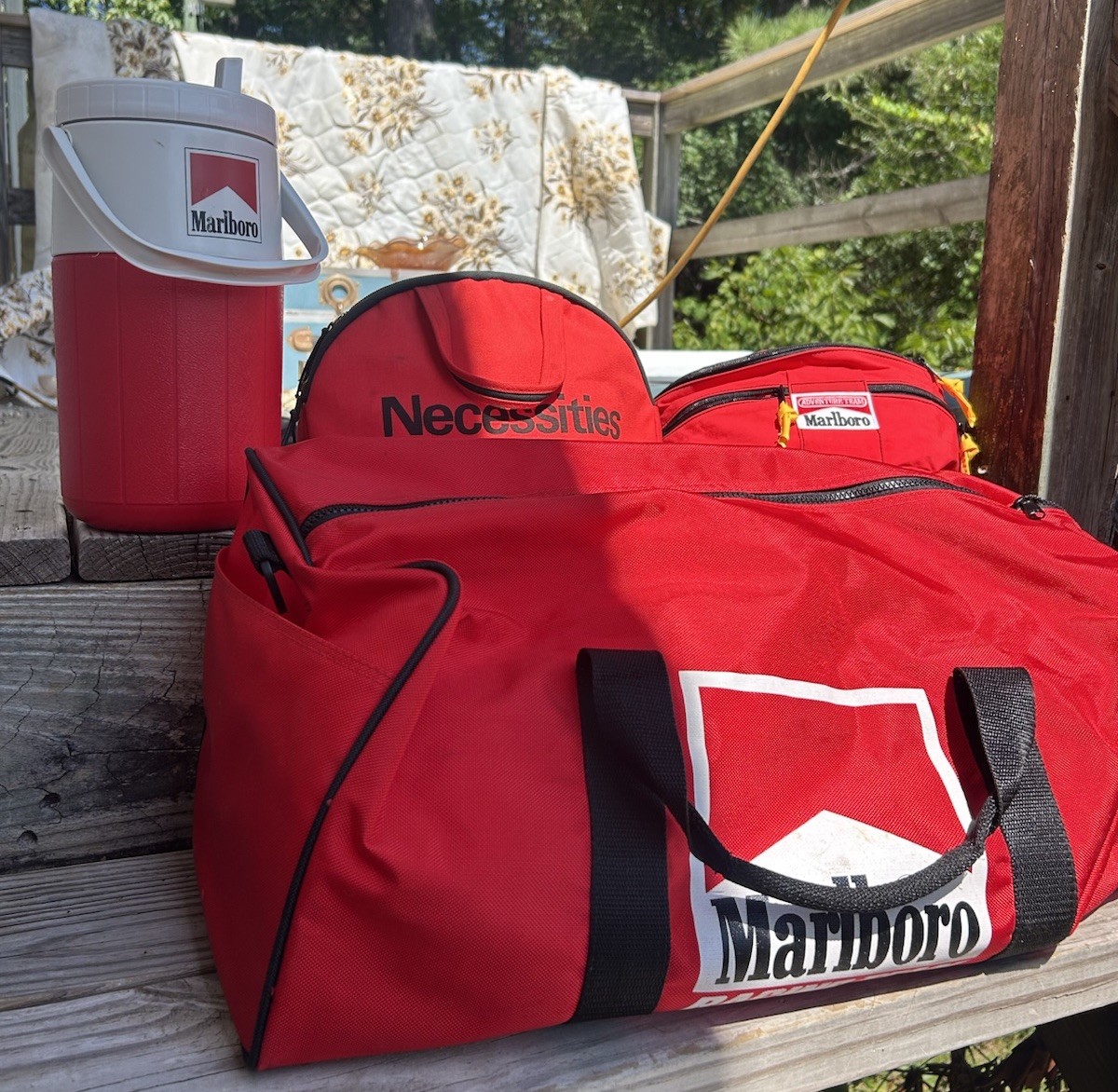 Marlboro VINTAGE 15 PC DUFFEL BAG Racing Bag, Water Bottle, Fanny Pack & MORE