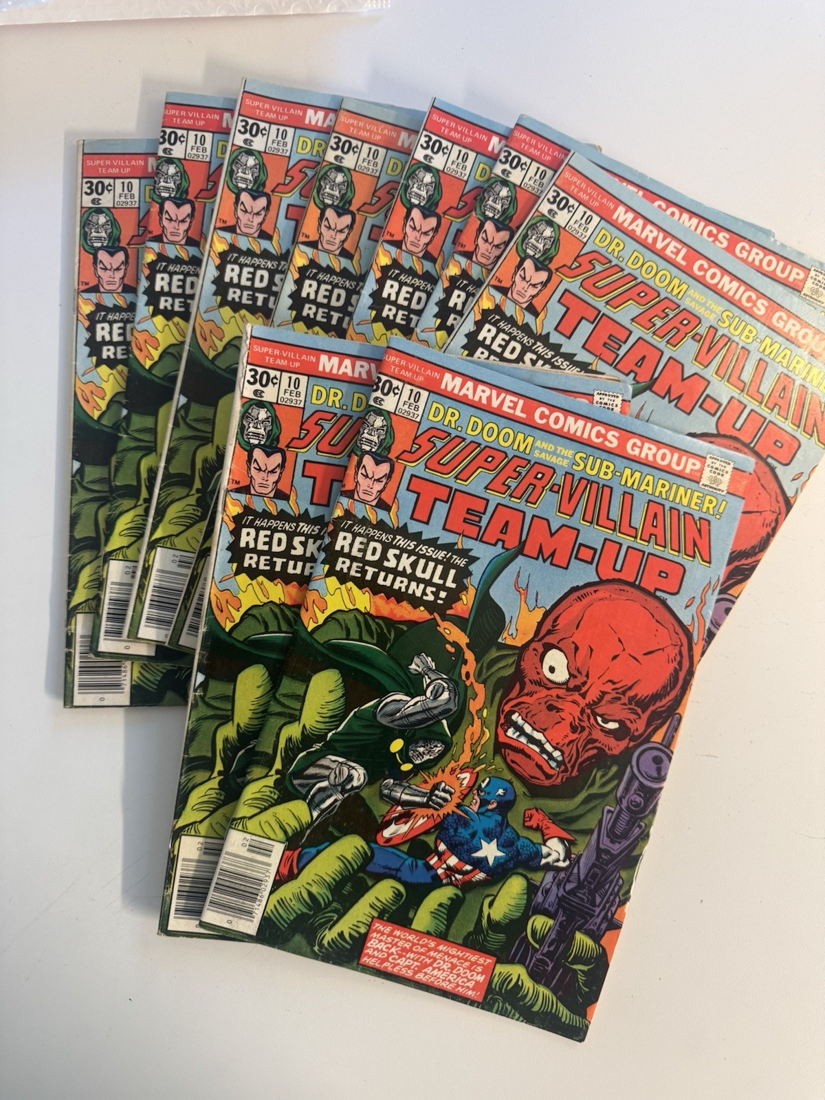 Super-Villain Team-Up #10   (1977, Marvel)  Doctor Doom & Red Skull Lot of 9