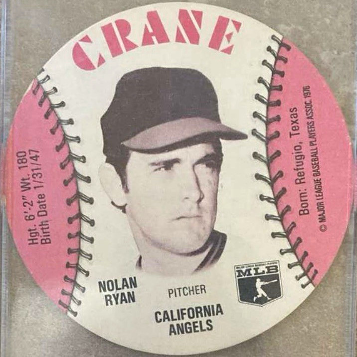 Crane Potato Chips Nolan Ryan California Angels MLB 1976