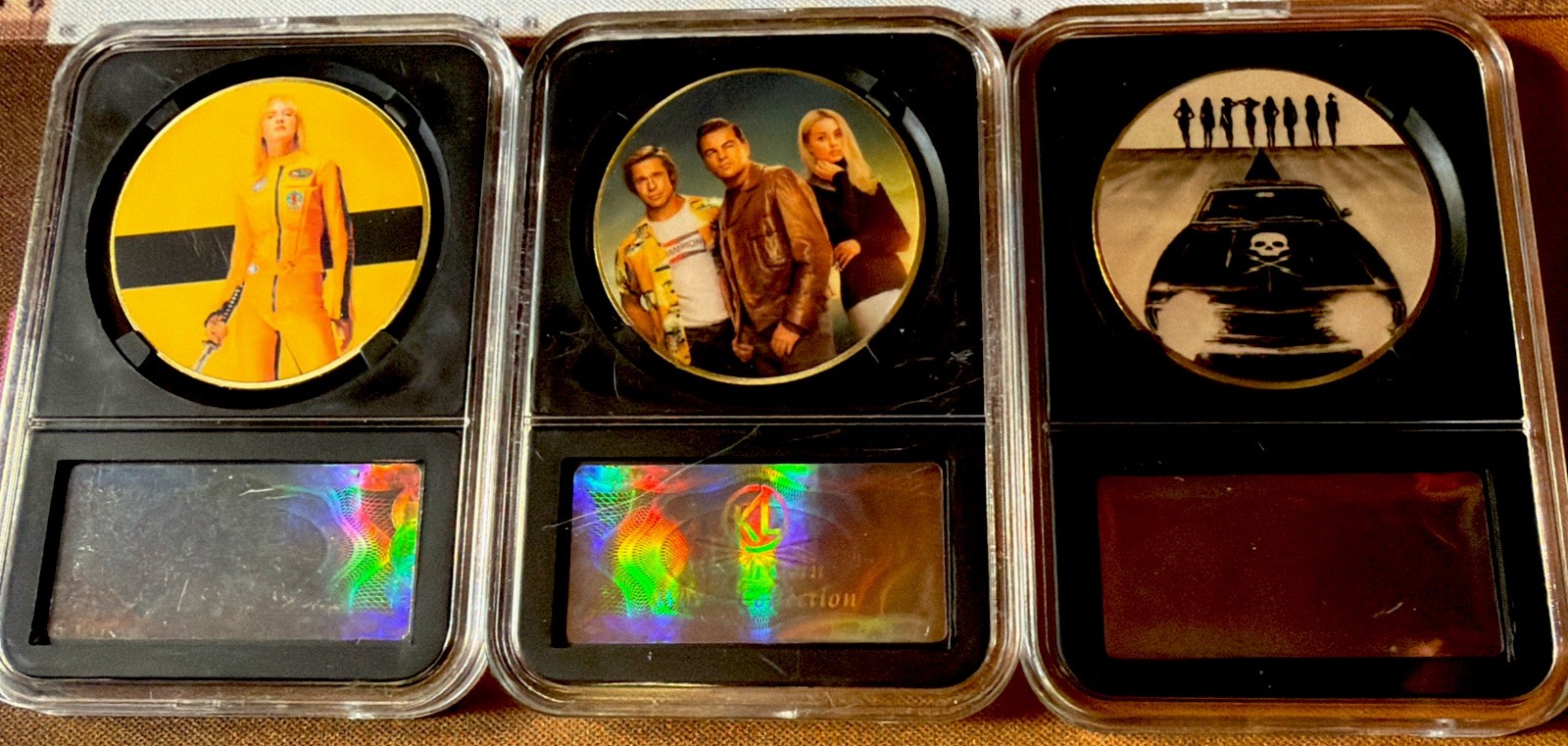 Quentin Tarantino Coin Round Set  Kill Bill Hollywood Brad Pitt Death Proof LEO