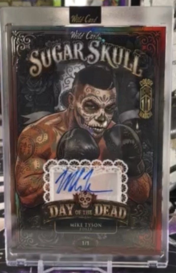 Mike Tyson True One of One 1/1 Wild Card Sugar Skull Day Of Dead Autograph