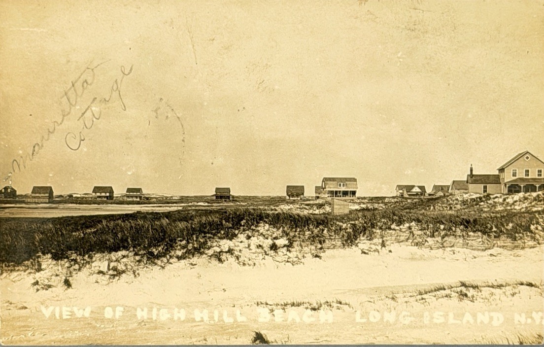 Antique View of High Hill Beach Long Island NY RPPC Real Photo Postcard c1908