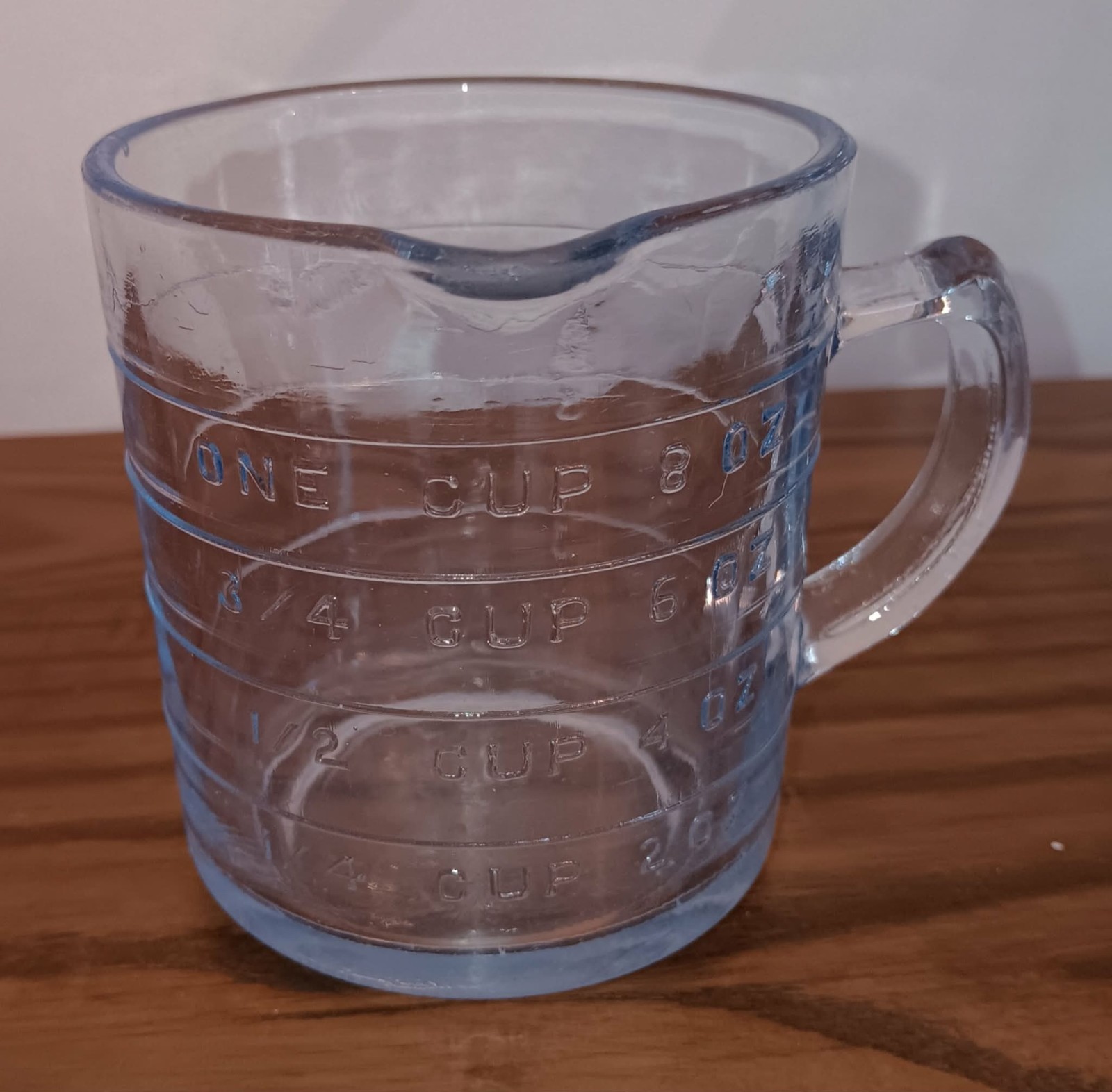 Vtg Fire King Oven Glass Sapphire Blue Measuring  1 Cup 8 Oz One Spout D Handle