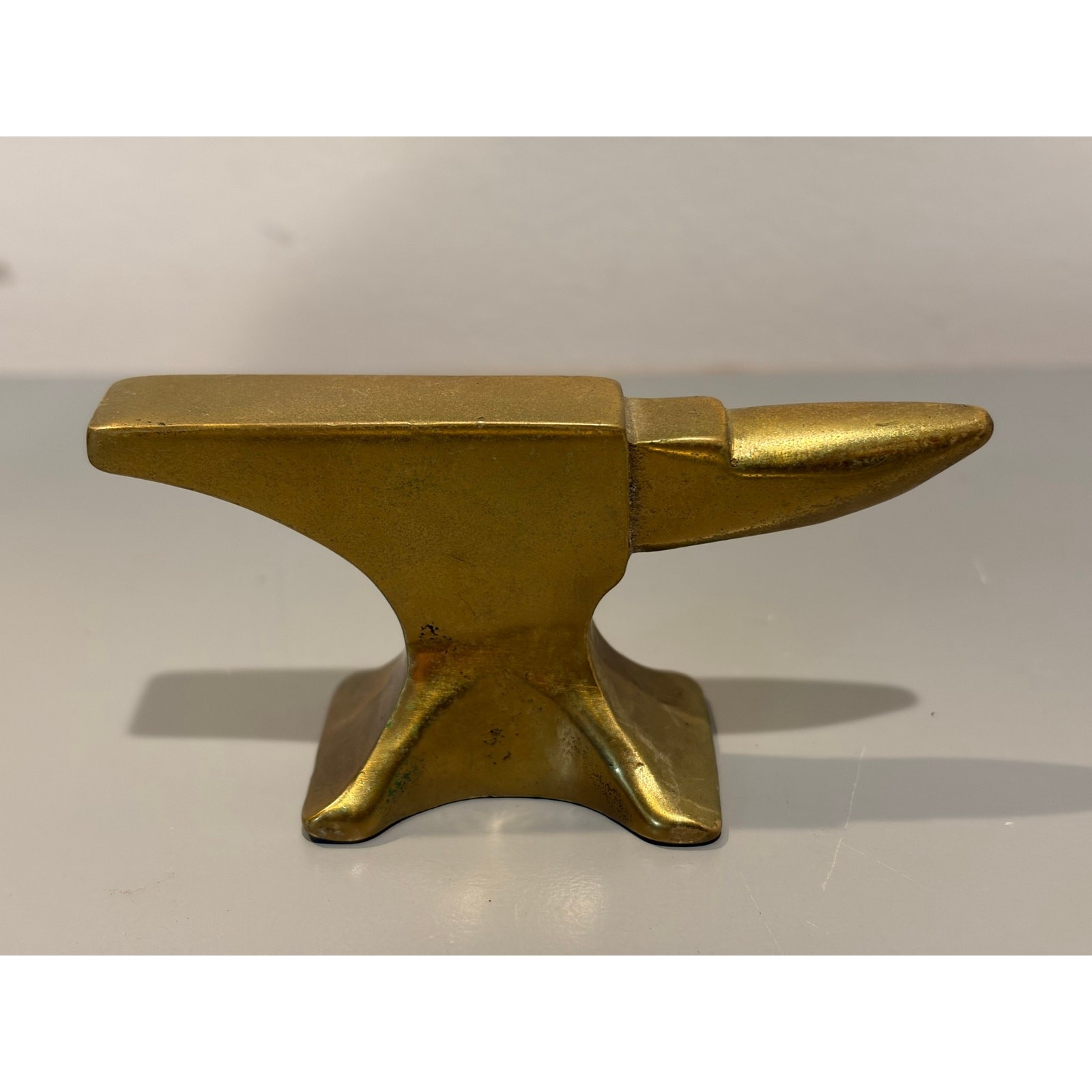 ⁠Vintage Solid Brass Miniature Anvil Paperweight 3.5\