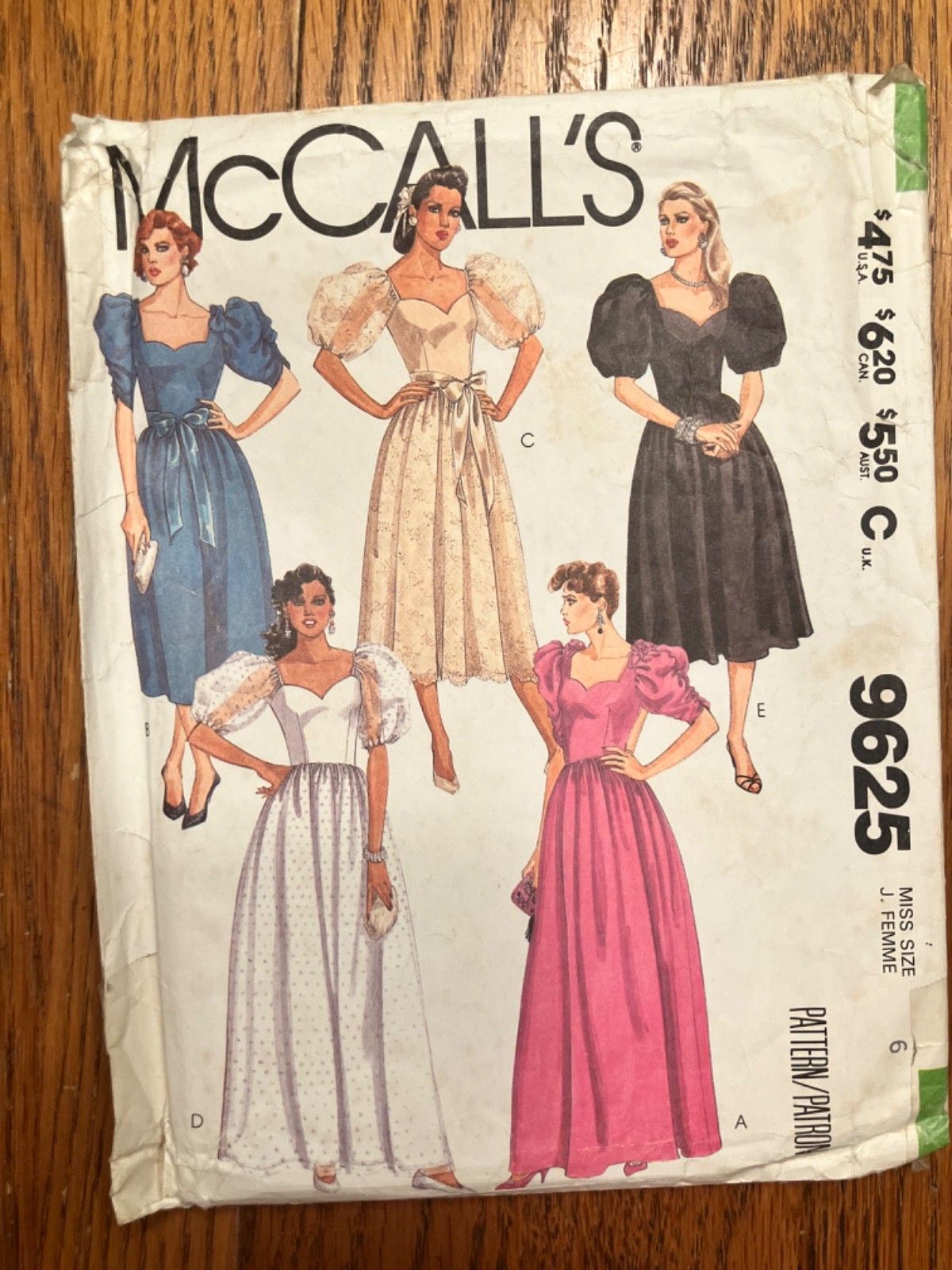 McCall\'s 9625 Vintage Sewing Pattern Bust 30.5 Dress from 1985 (Please Read)