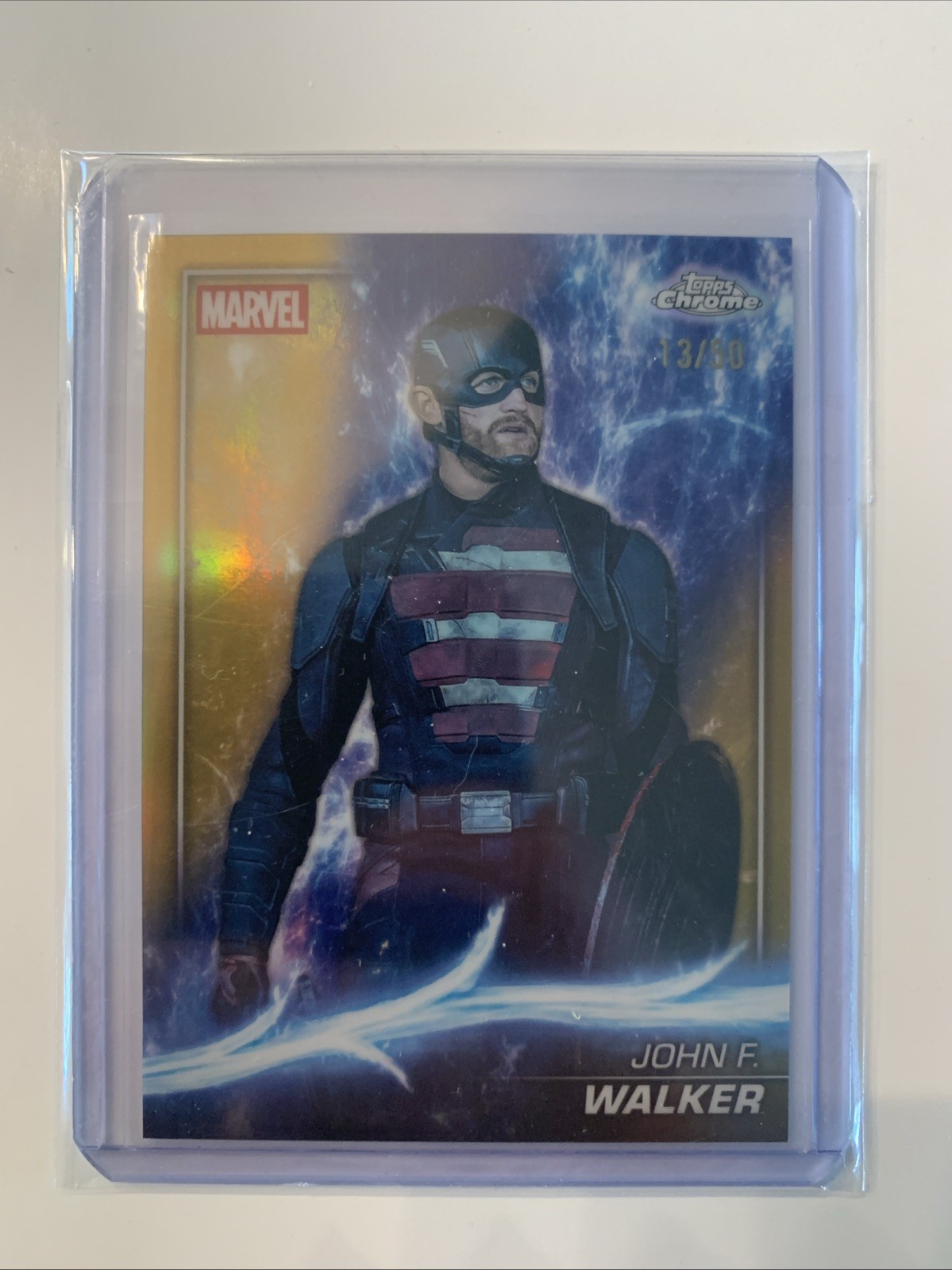 2025 Topps Chrome Marvel Studios John F. Walker Gold Refractor /50 #184