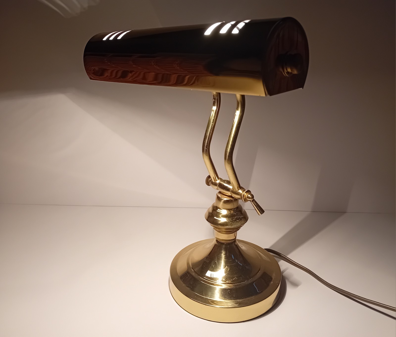 Vintage Retro Style Brass Adjustable Bankers Desk Lamp Art Deco FREE P&P