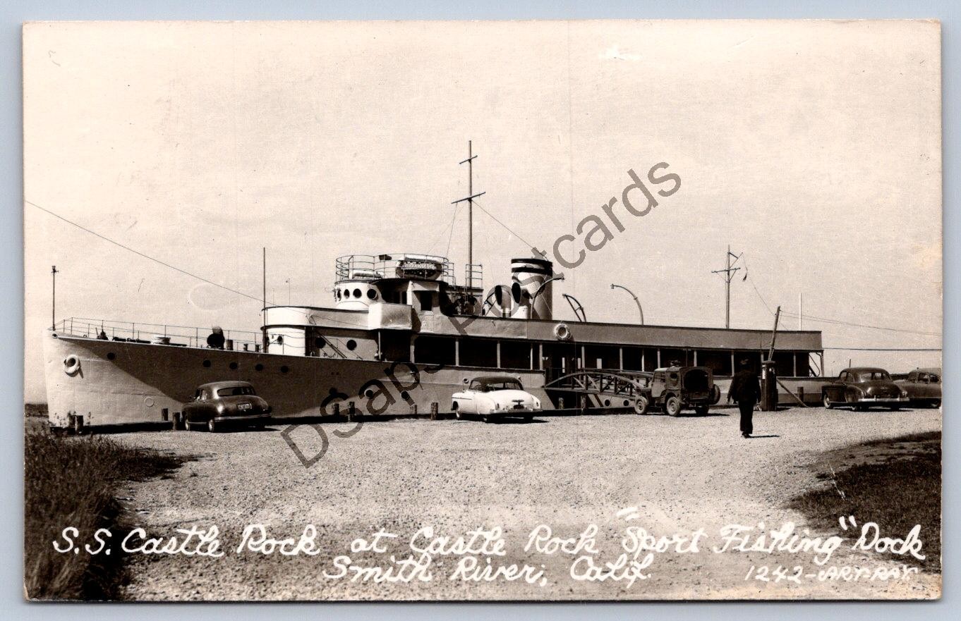 K67/ Smith River California Postcard RPPC 1957 S.S. Castle Rock Ship 256
