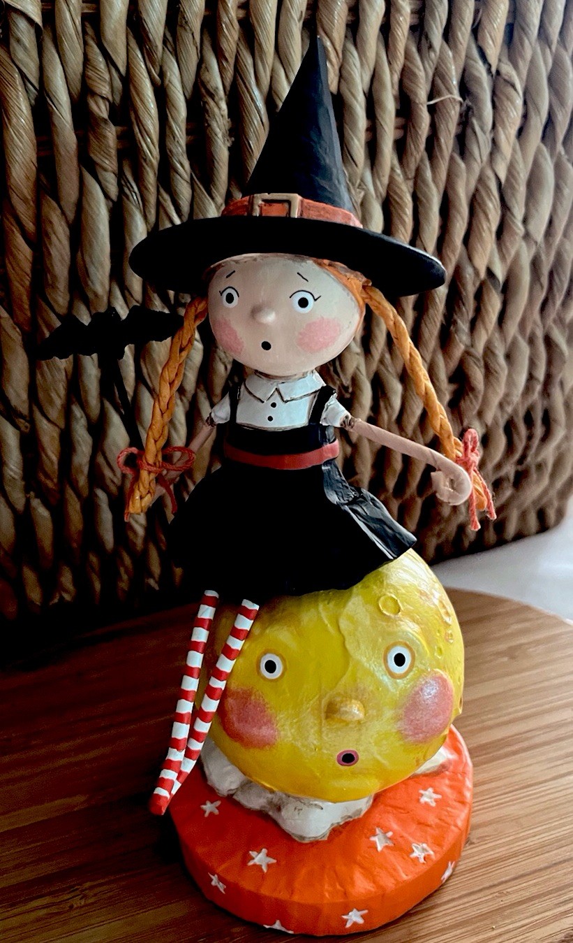 Lori Mitchell Halloween Collection Mischief on the Moon Figurine  New In Box