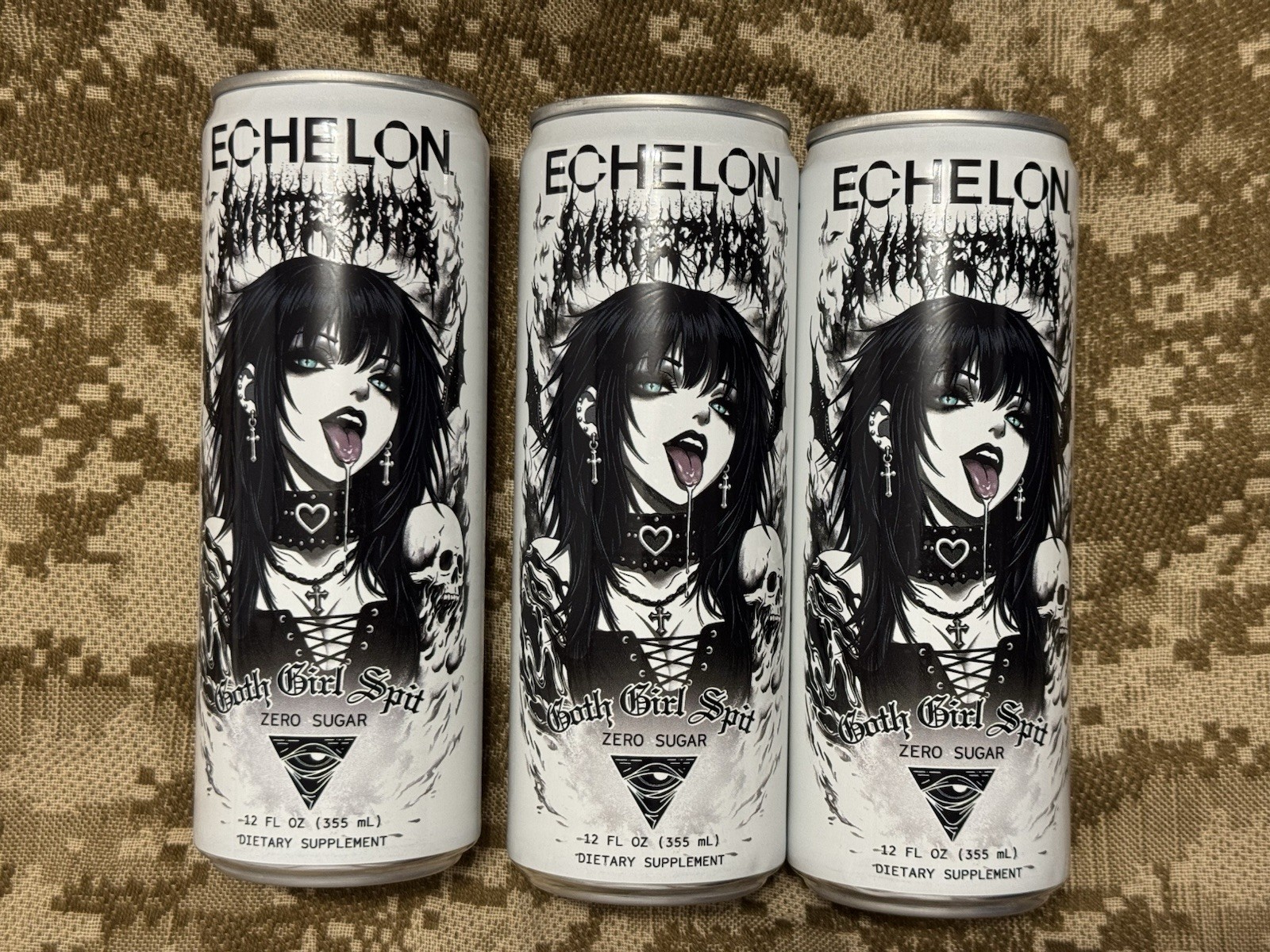 Goth Girl Spit Energy Drink 3 PACK Echelon x White Phosphor Limited Edition