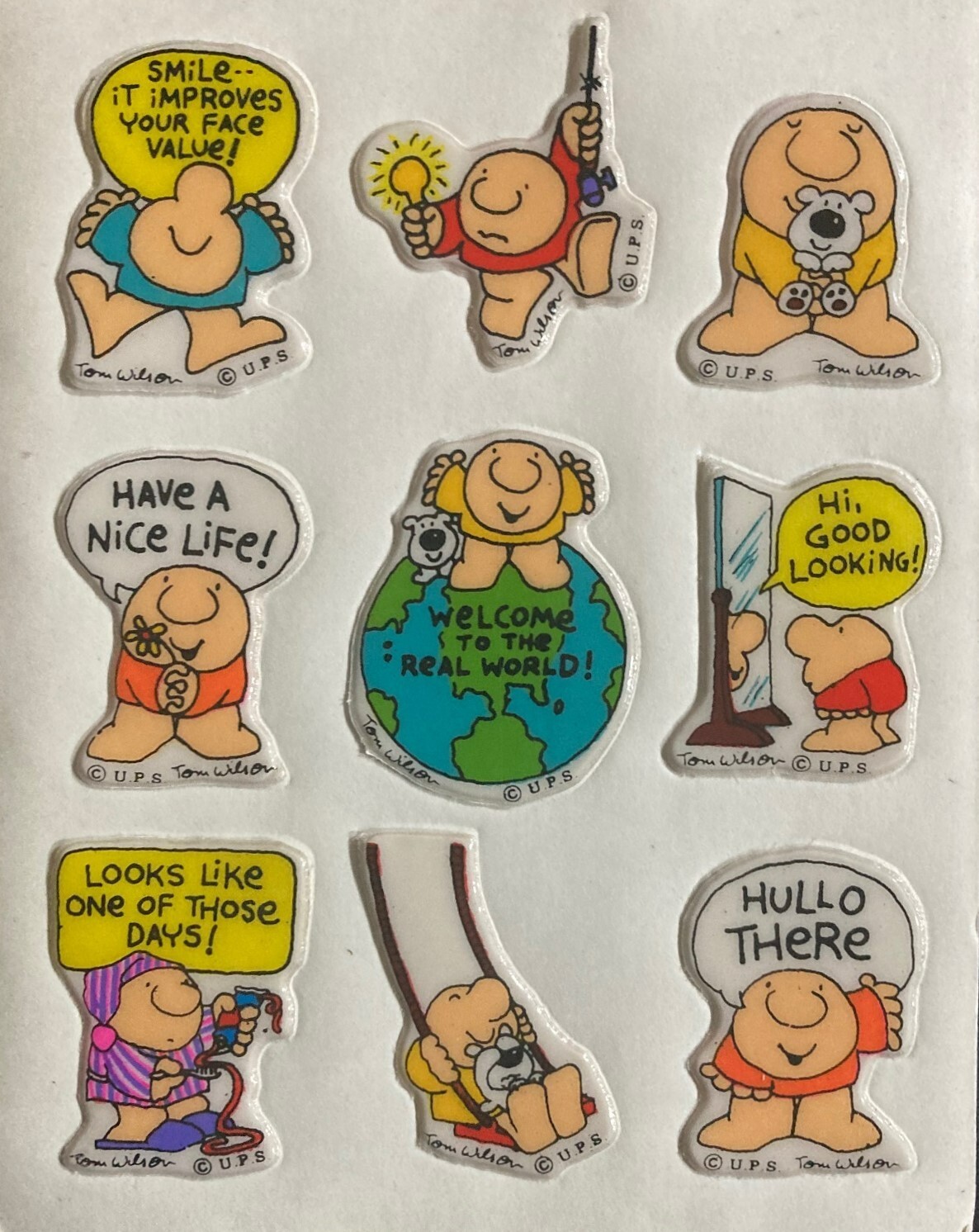 Collectible Card of ZIGGY Vinyl Stickers Nine (9) Total New Old Stock c-1980s