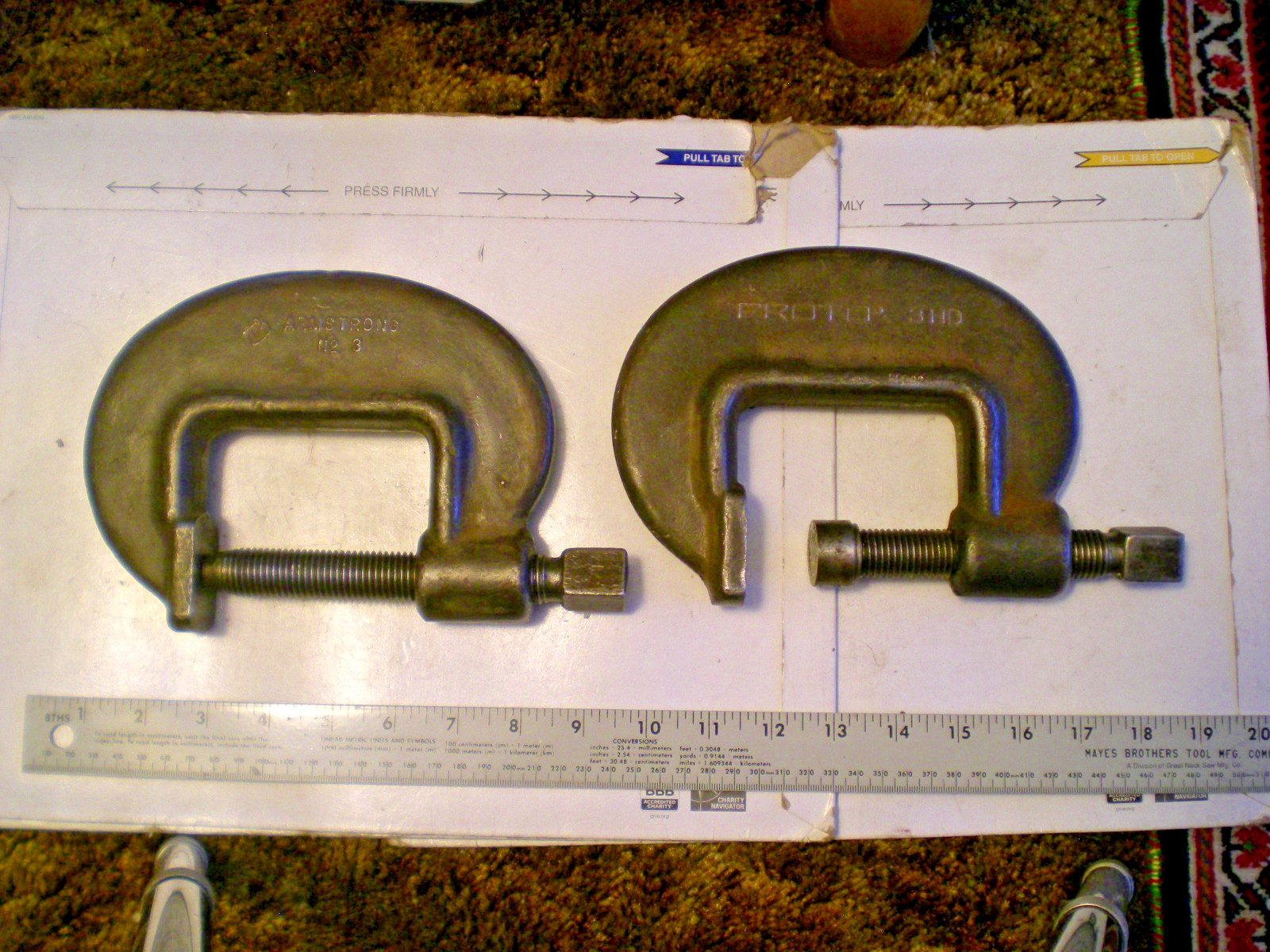 Two Number 3 Heavy Duty Bridge Clamps Armstrong Proto