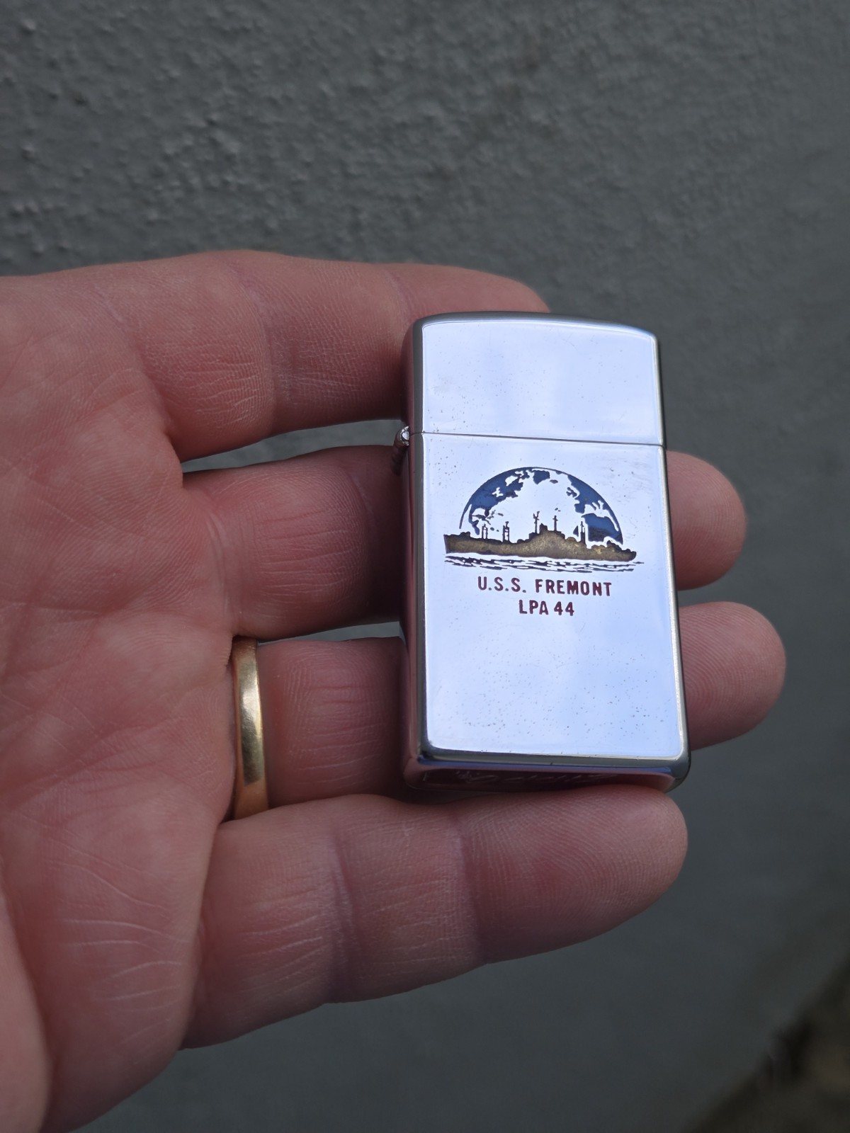 Scarce Rare HTF Old Vintage USS Fremont LPA 44 Zippo Slim Lighter Navy Ship USA