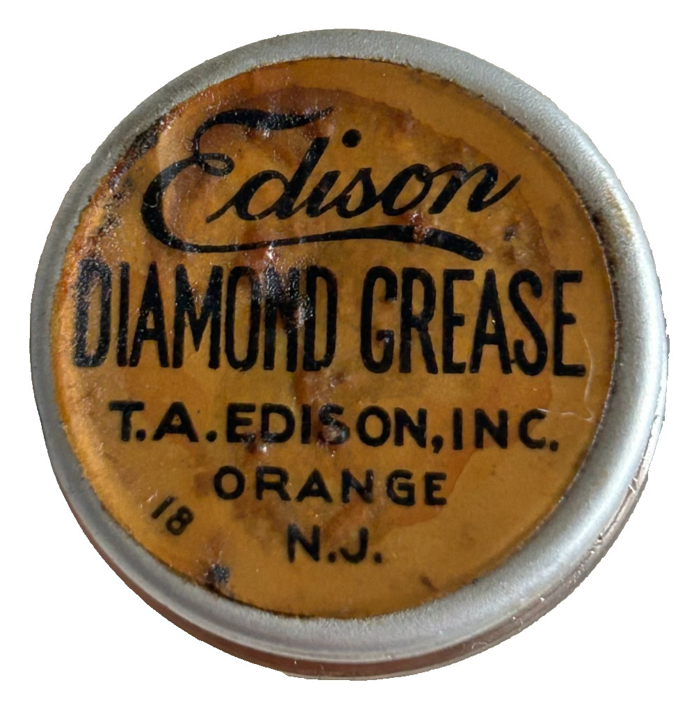 Small CLEAR Glass Jar of Edison Phonograph Diamond Grease Small CLEAR Glass Jar of Edison Phonograph Diamond Grease