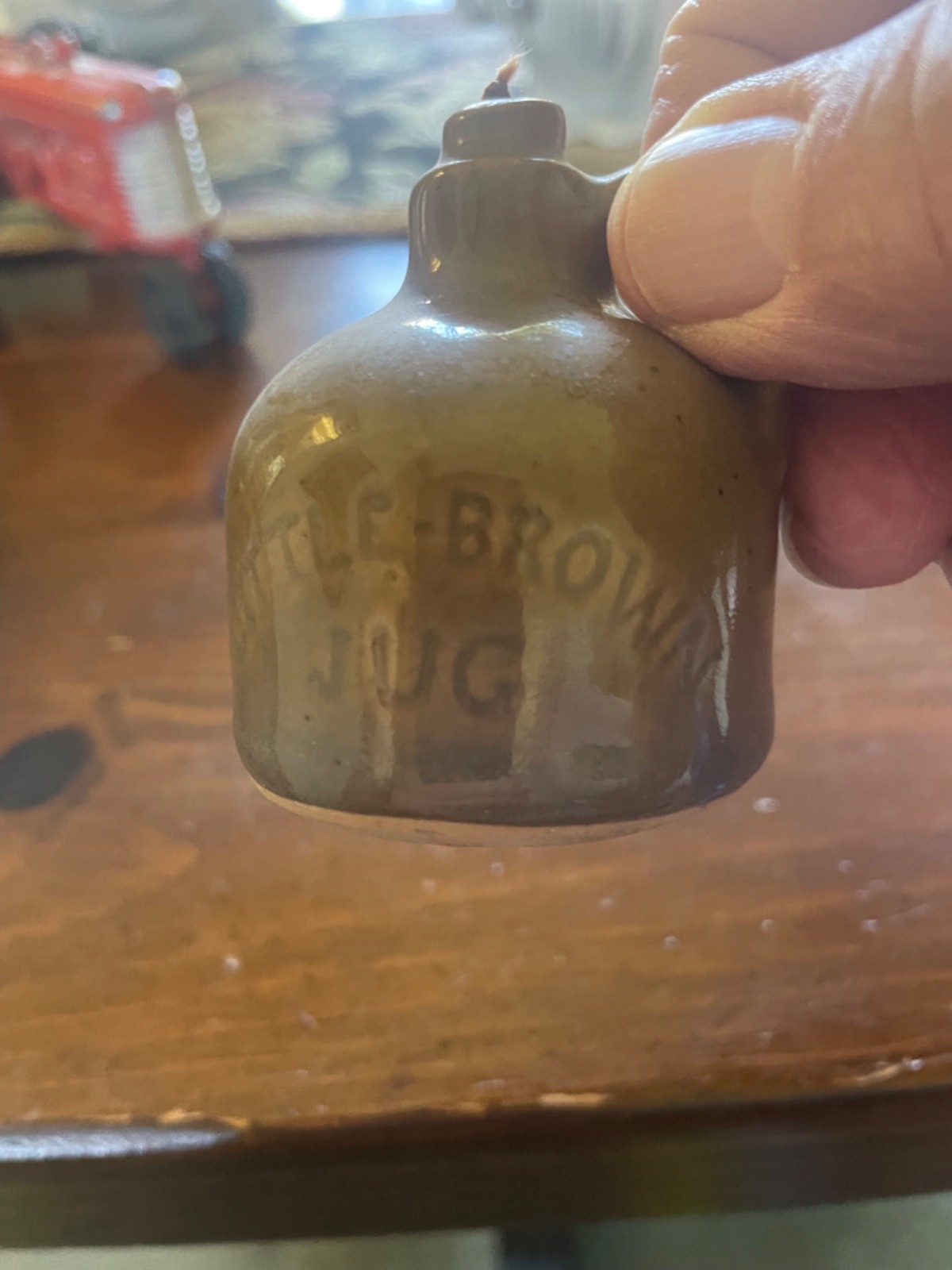 Vtg Ceramic LITTLE BROWN JUG 3 X 3 