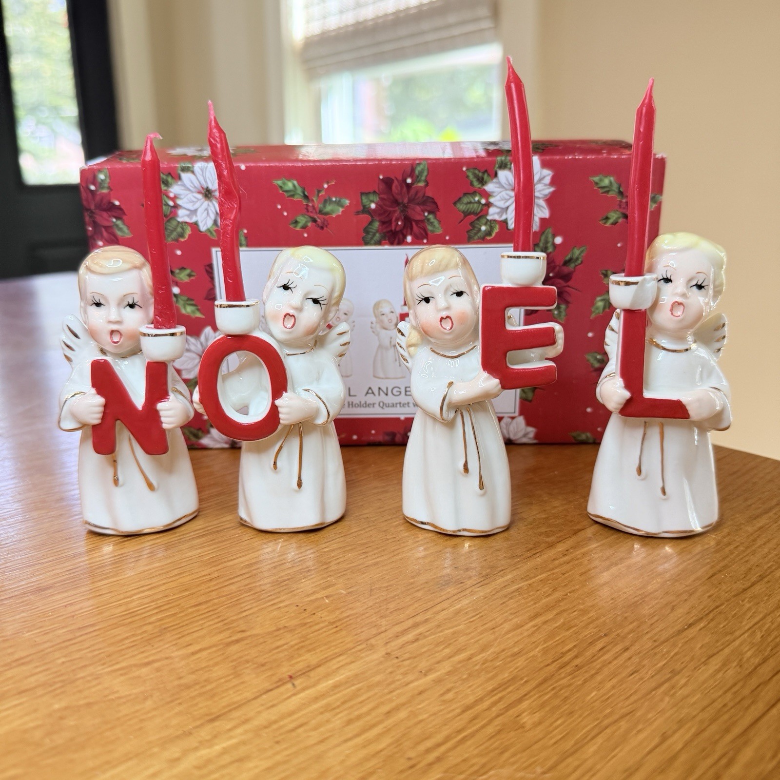 Vermont Country Store Commodore Inspired Noel Angels Candle Stick Holders