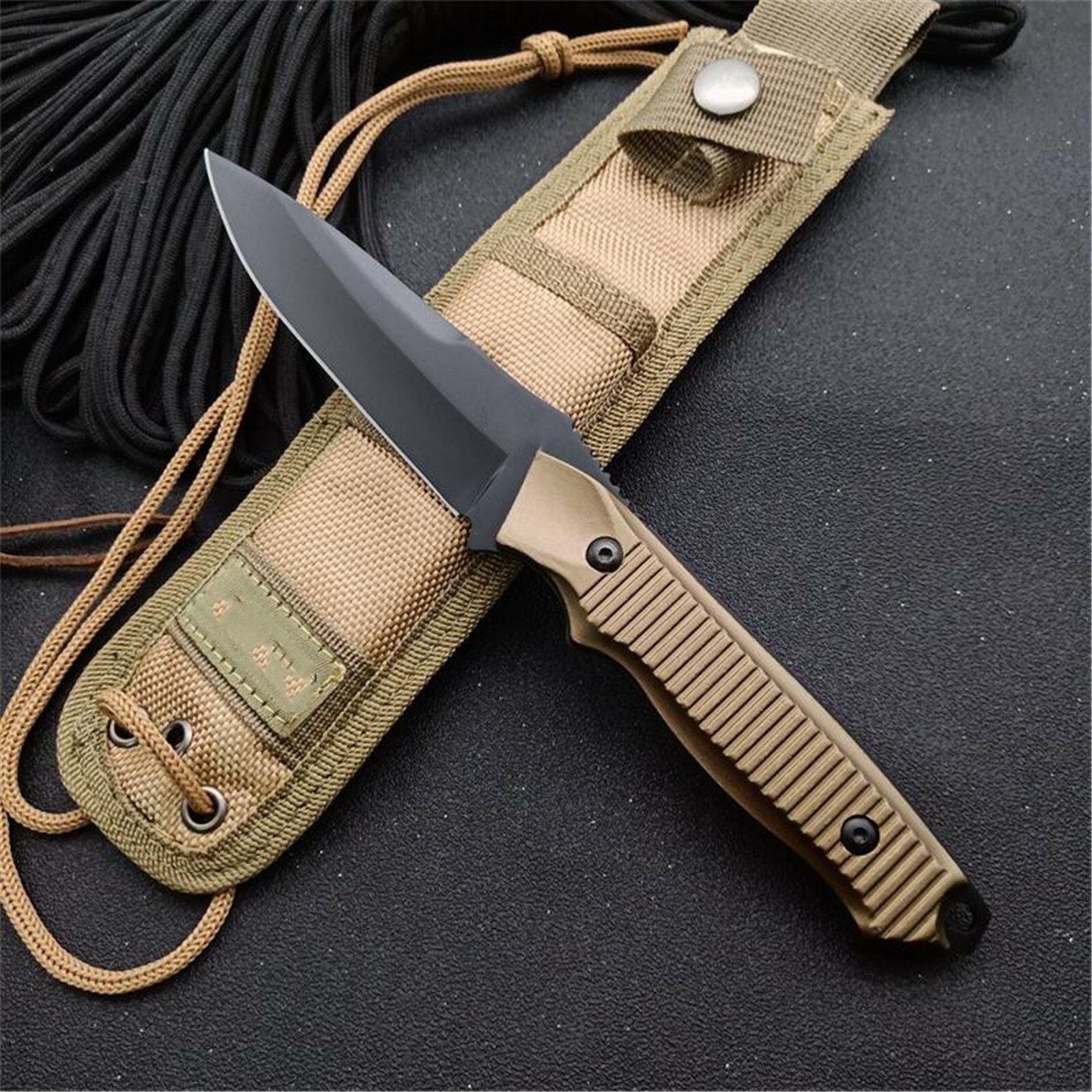 Tactical Fixed Blade Knife 154 Blade Aluminium Handle Fishing Hunting Knife