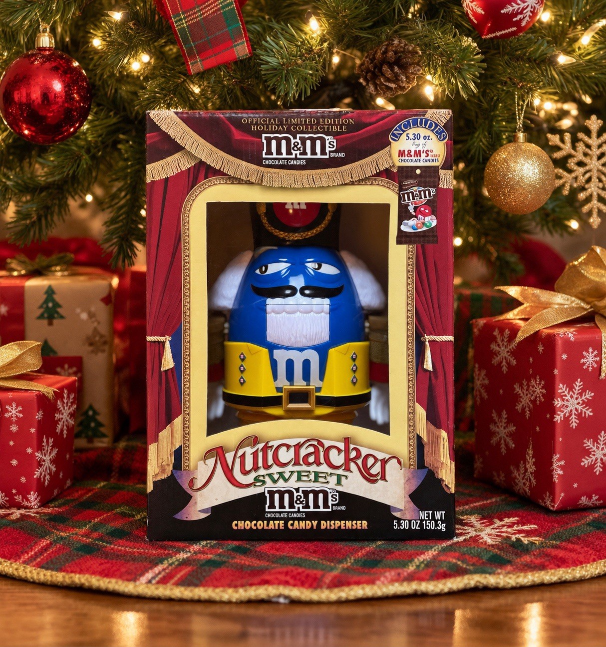 Official M&M Blue Nutcracker Sweet Chocolate Candy Dispenser New Sealed Box