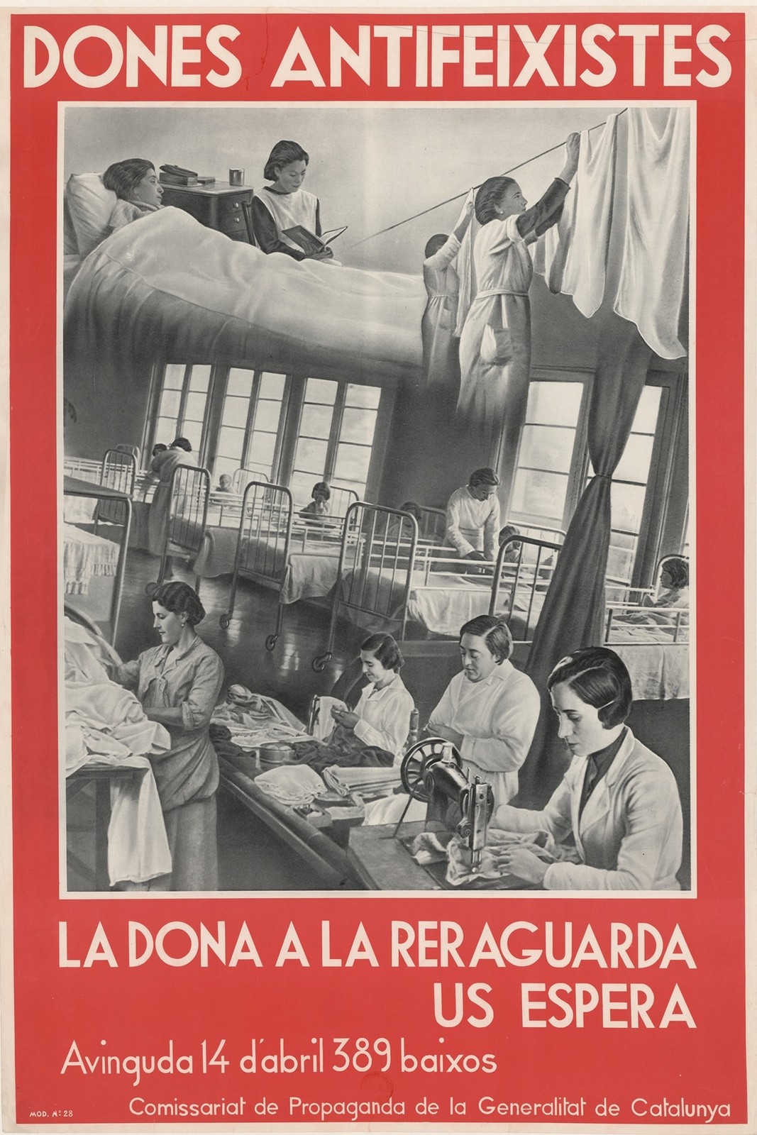 🏴‍☠️ Catalonia Propaganda Poster - Women Anti-Fascist Movement (1936) - 16x24”