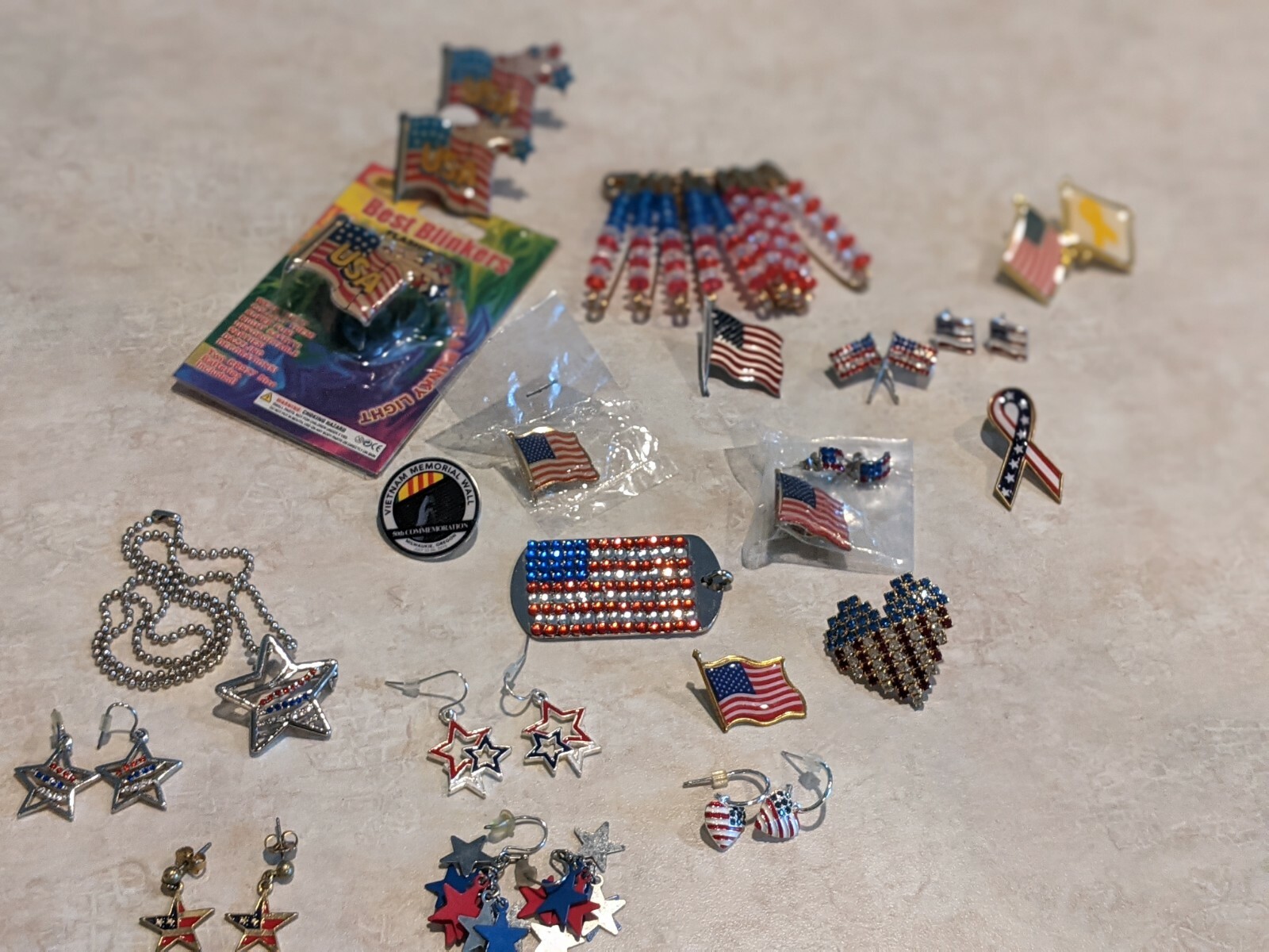  American Flag 4th Of July Red White And Blue Jewlery Lot