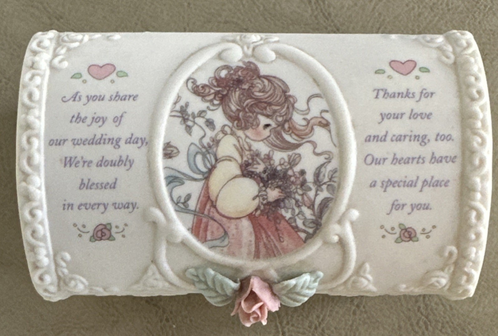 Precious Moments Cherish The Day Wedding Trinket Hope Chest White