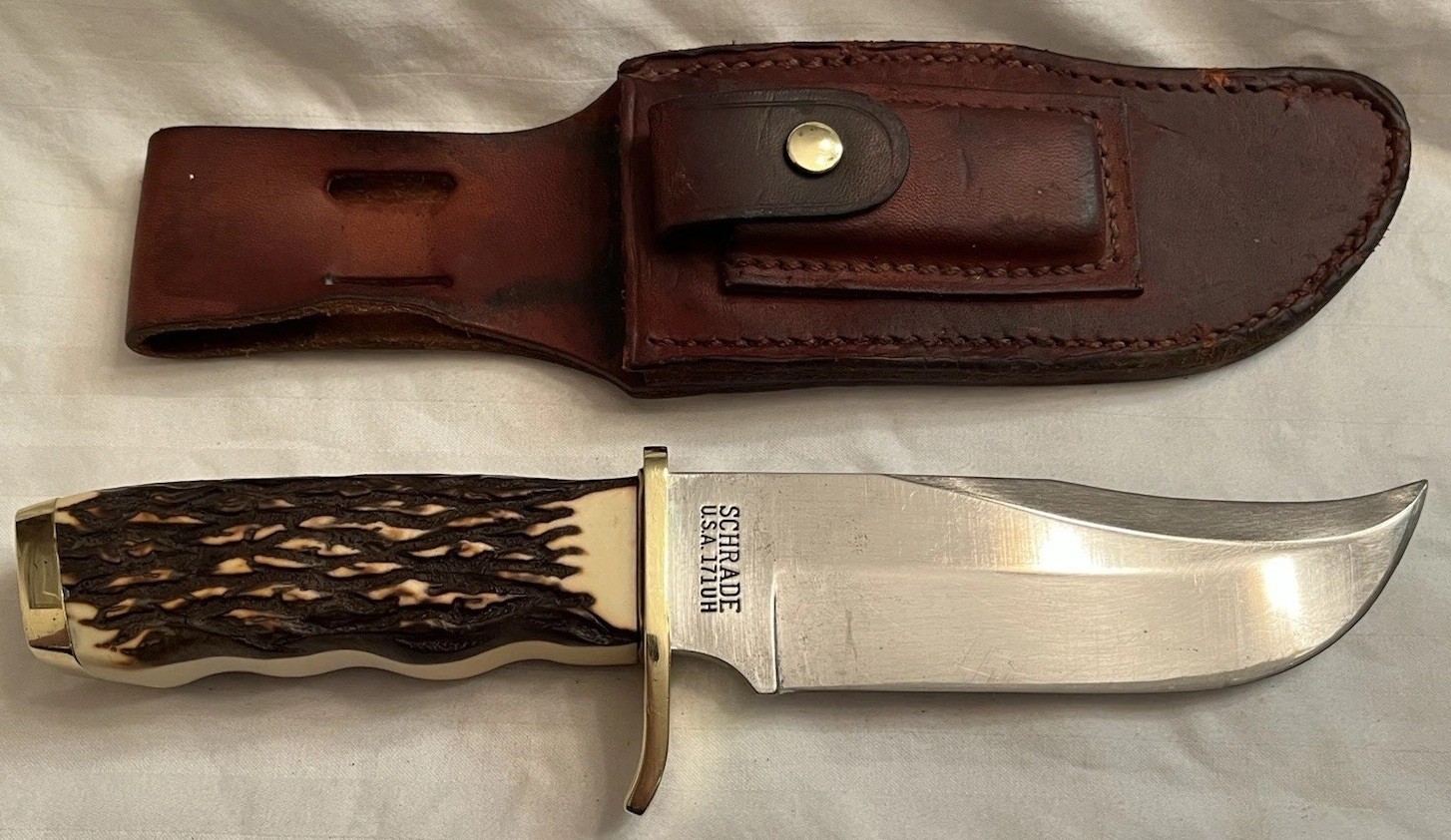 USA Schrade 171UH 171 Uncle Henry Fixed Blade Hunting Knife w/ Sheath used