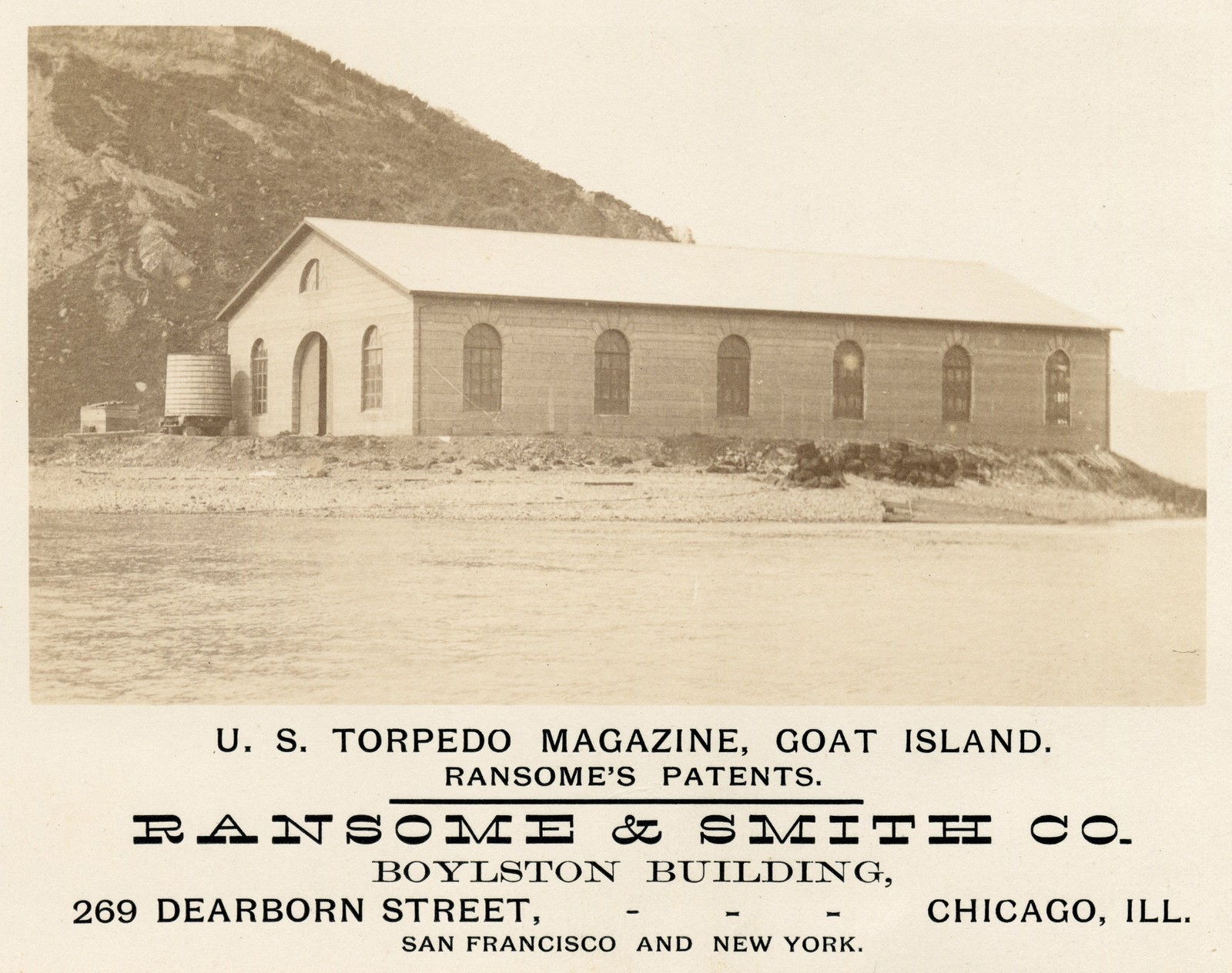 1891 Photo w / for Ad Torpedo Magazine Goat Island SF Bay