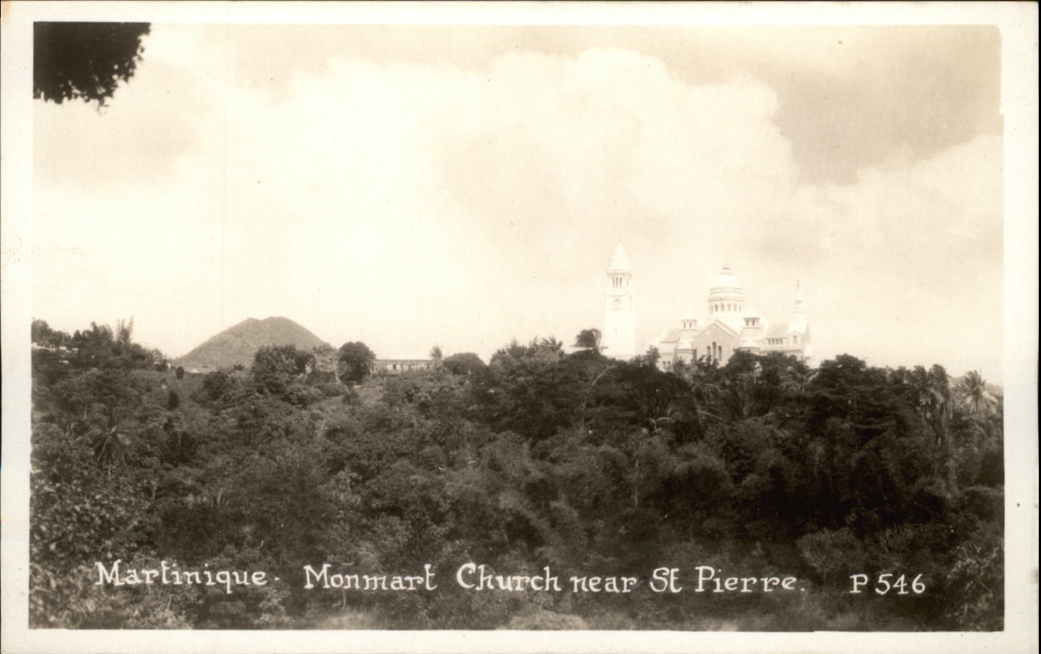 RPPC St Pierre Martinique Monmart Church Canadian Pacific Cruise real photo PC RPPC St Pierre Martinique Monmart Church Canadian Pacific Cruise real photo PC
