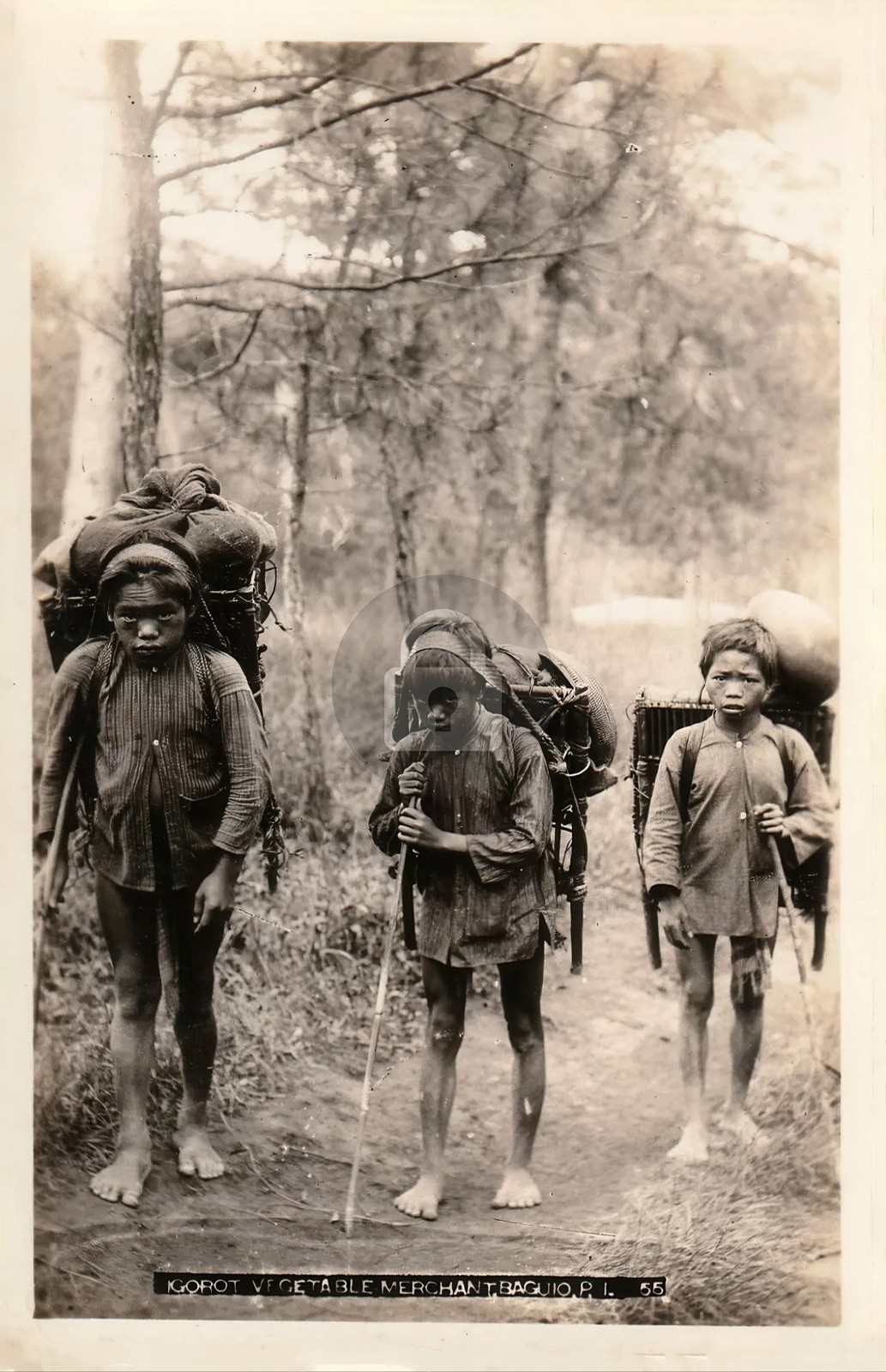 Baguio Philippines Igorot Vegetable Merchant 1940's RPPC Photo Postcard COPY