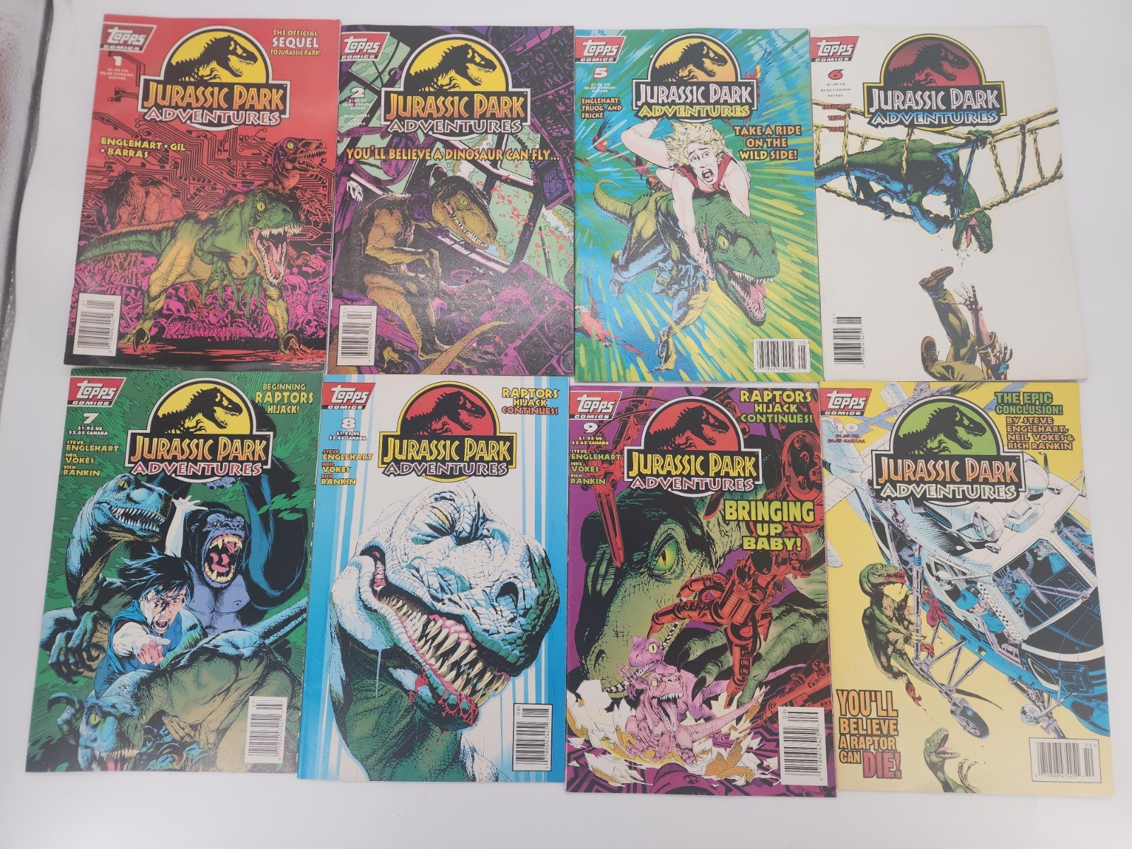 JURASSIC PARK ADVENTURES #1-2 5-10: Set of 7 1994 Topps Comics Ships fast JURASSIC PARK ADVENTURES #1-2 5-10: Set of 7 1994 Topps Comics Ships fast