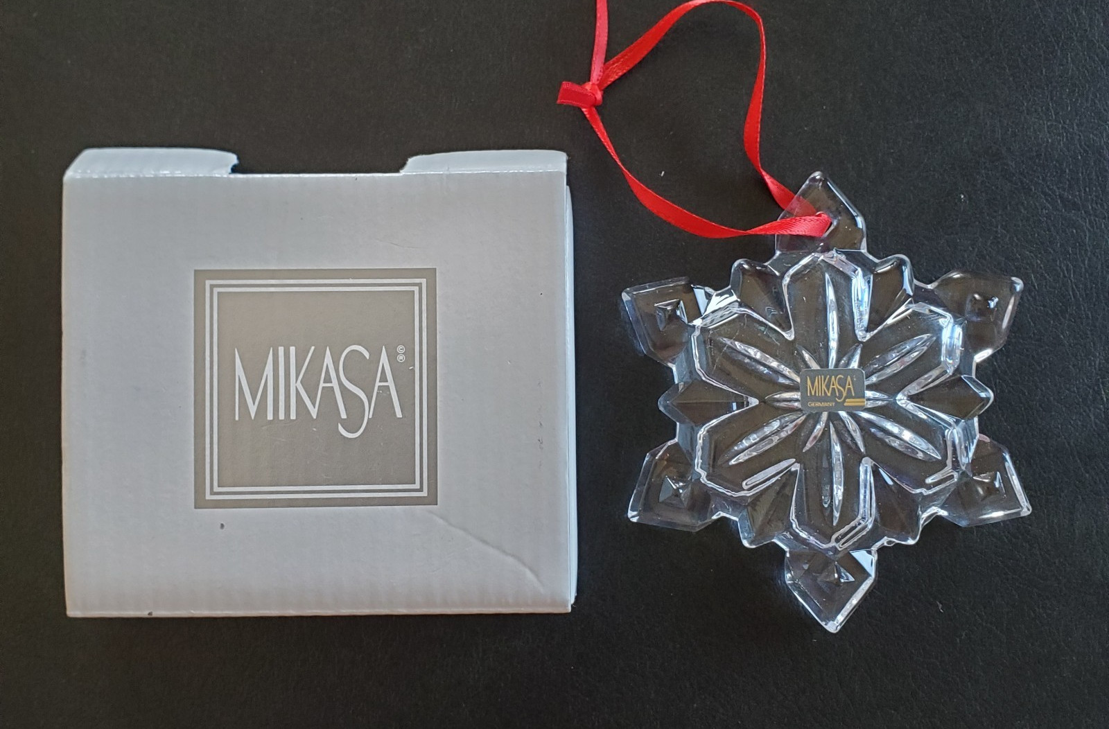 MIKASA Crystal Snowflake Ornament,  SN001/568, Germany, w/Box - preowned