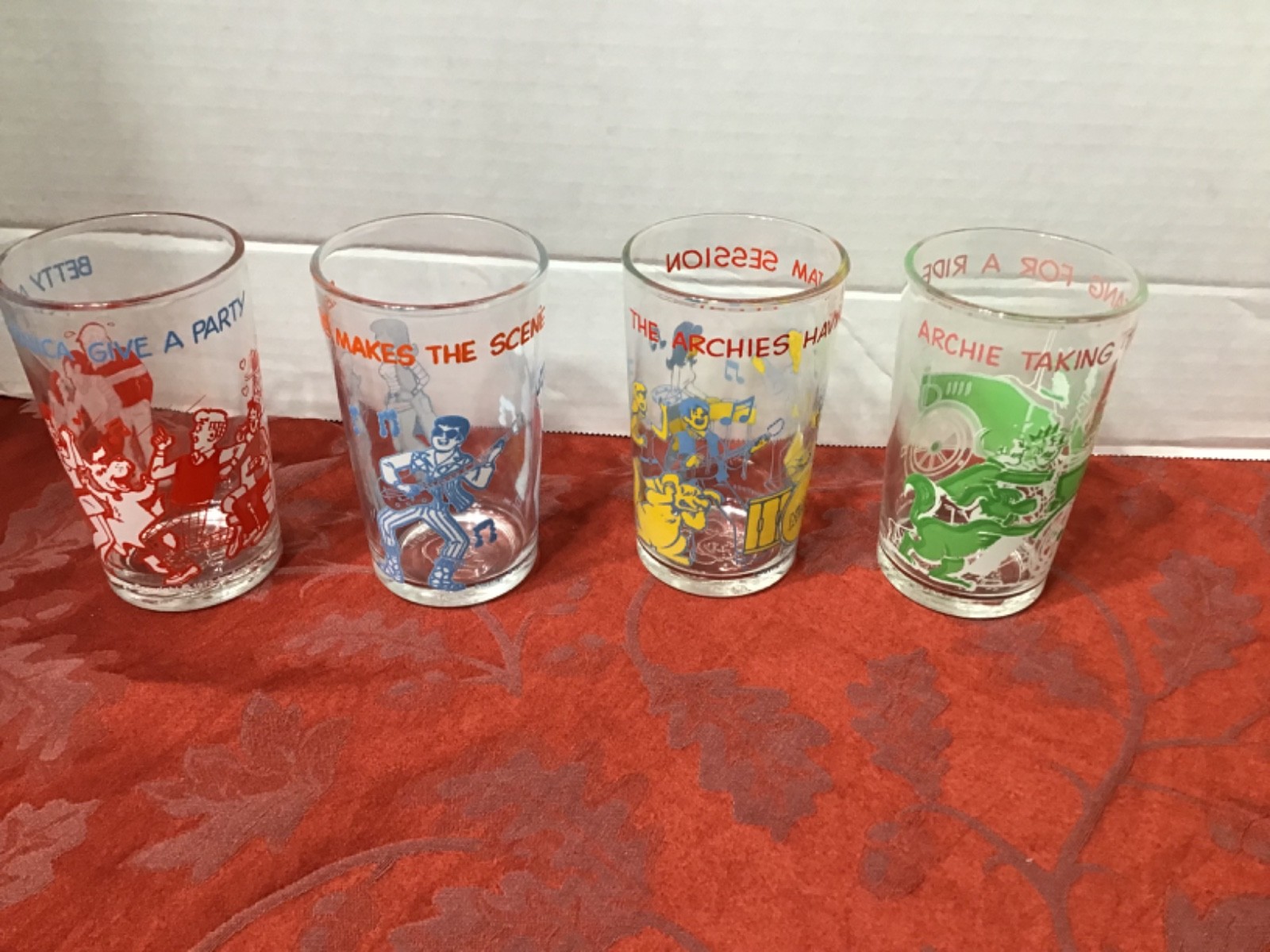 Vtg. 1971 The Archies Collectible Jelly Glasses Archie Comic 4 Glasses