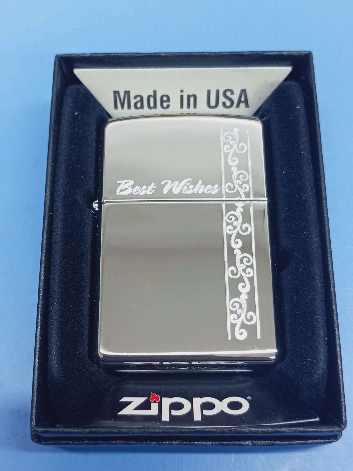 Zippo Best Wishes High Polish Chrome 24877