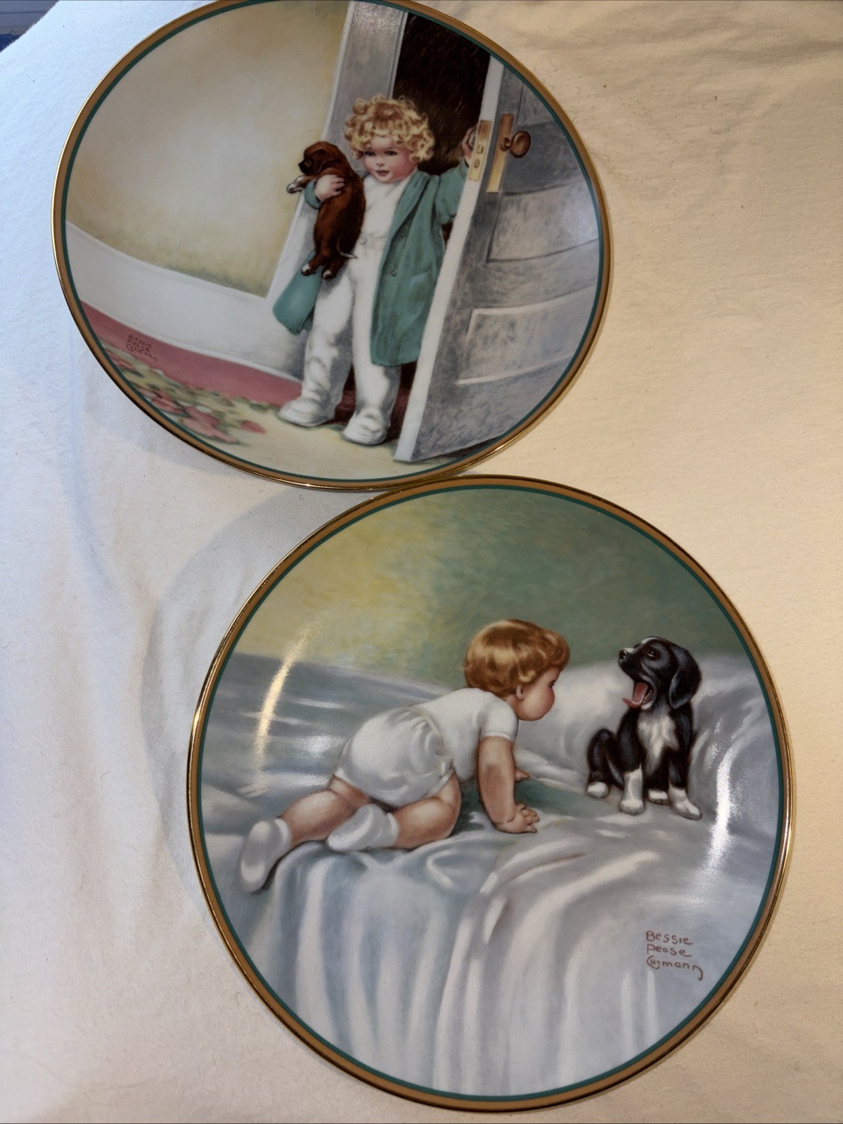 Bessie Pease Gutmann Lot of 2 Collector’s Plates The reward & In Disgrace