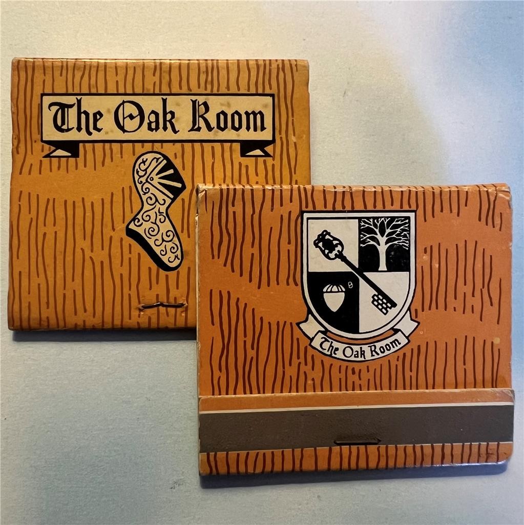Vtg The OAK ROOM Disneyland Hotel Matchbook Lot 2 Private Men’s Club 60s 70’s