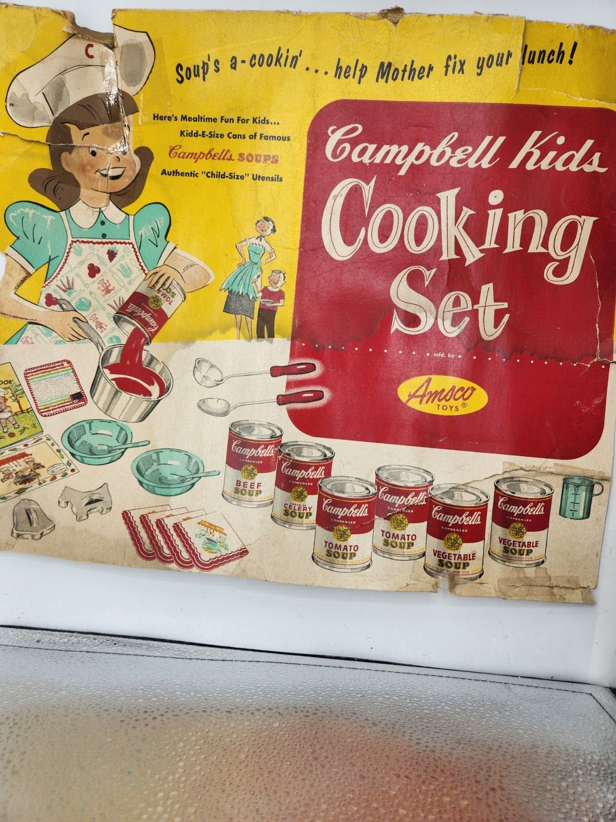 Vintage Amsco Campbell Kids Soup Cooking Set Play Set