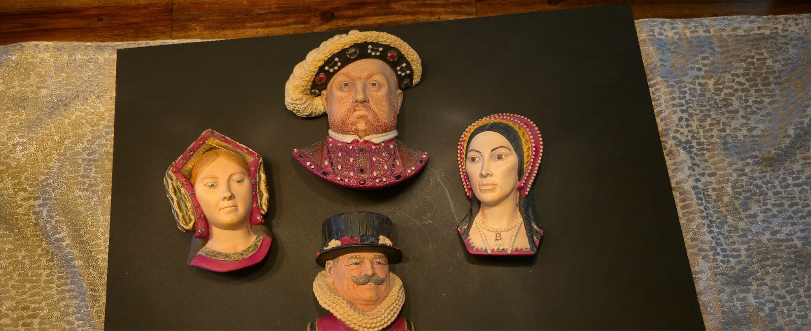 Bossons heads English chalkware collectibles - Set of 4 - Henry VIII and more