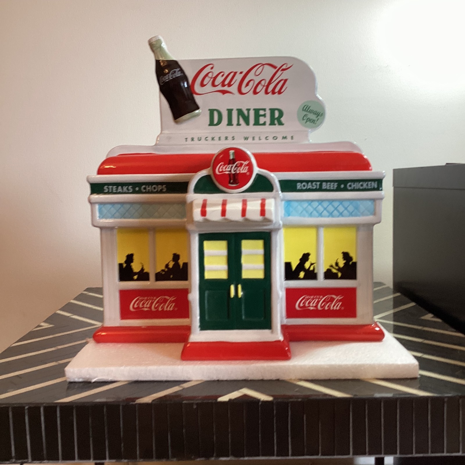 Coca Cola Retro Diner Ceramic Cookie Jar - Enesco 1999 - With BOX - VINTAGE