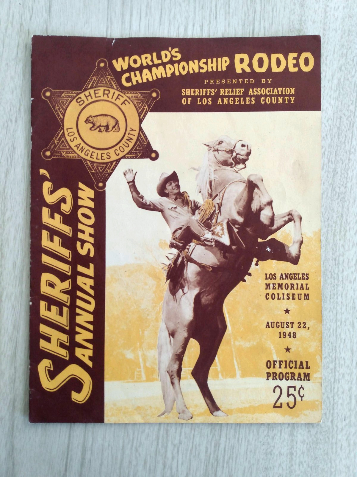 Vintage Sheriffs Annual Rodeo Show Championship Official Program 1948 Roy Rogers