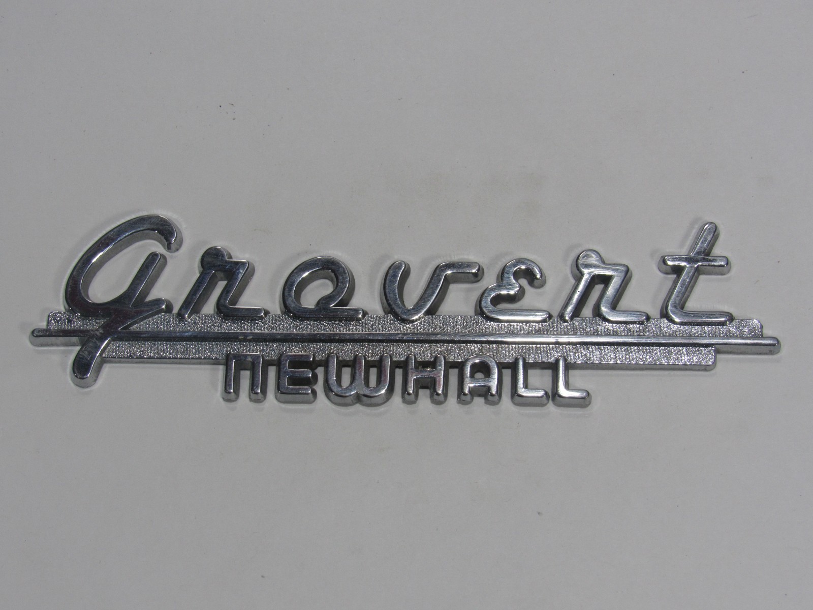 VTG Grovert Chevrolet Newhall Iowa Metal Dealership Badge Emblem Tag Dealer IA