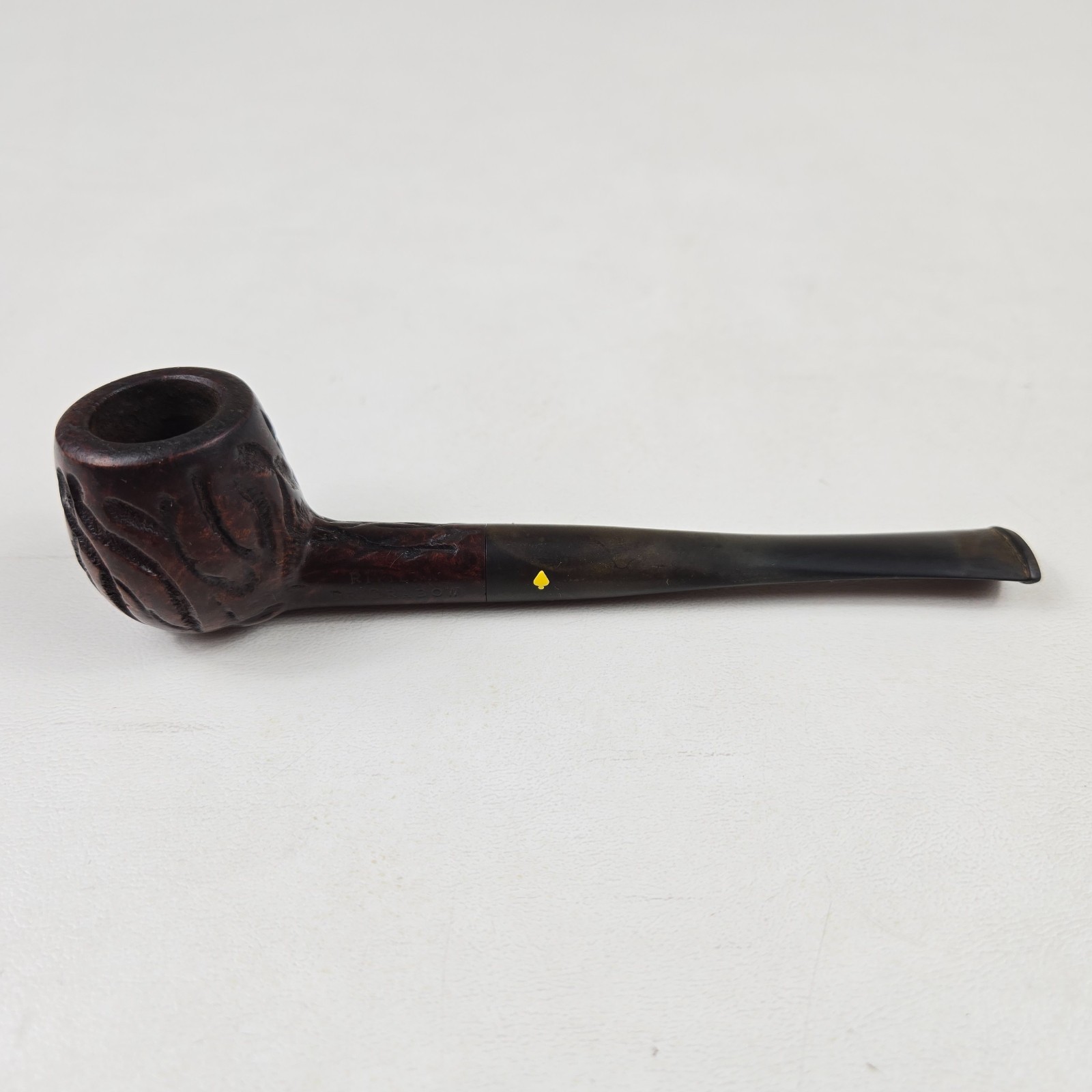 Dr Grabow Riviera Imported Briar Tobacco Pipe Rusticated Apple Yellow Spade VTG